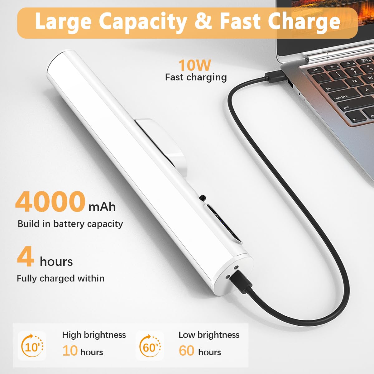 bravzurg Rechargeable Magnetic LED Light Bar, Dimmable, Battery Powere ...