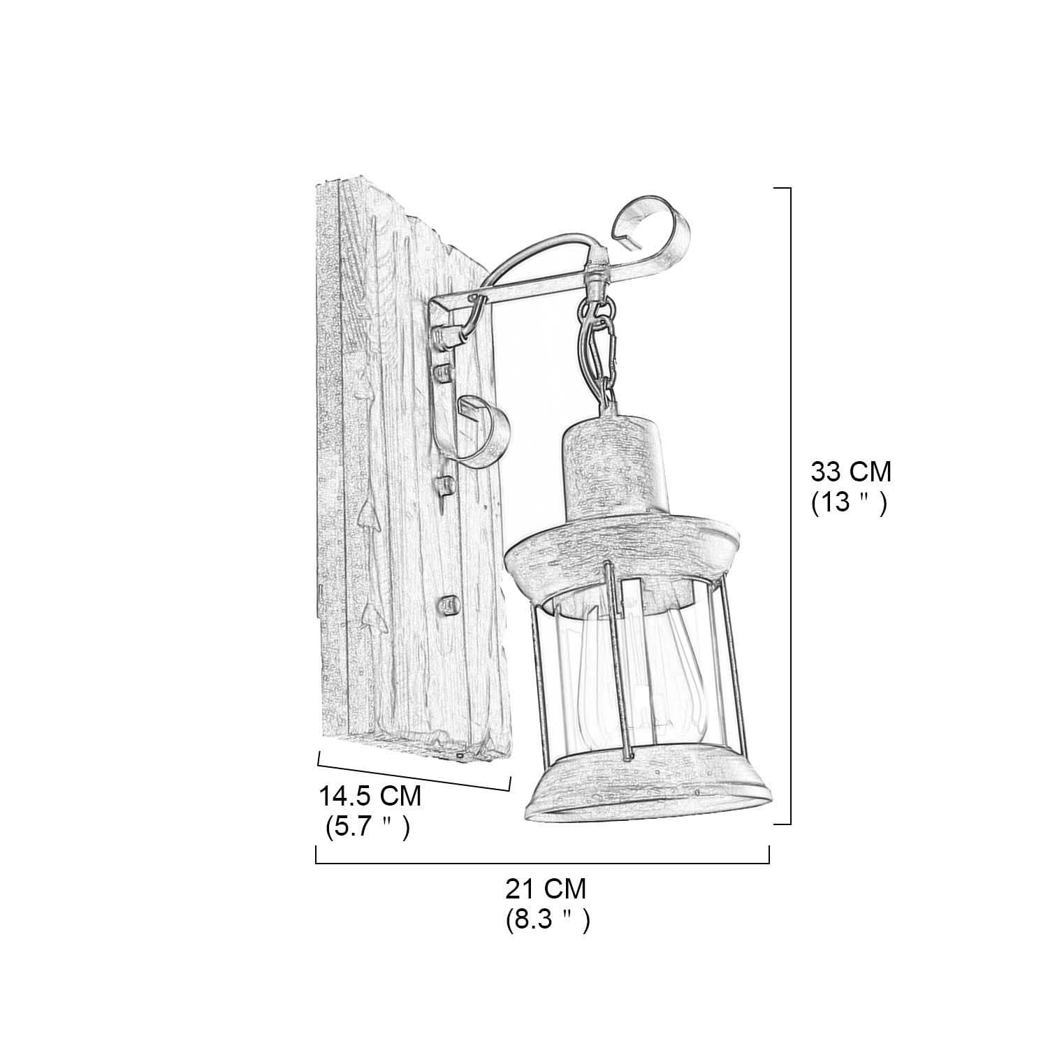 LightInTheBox Retro Rustic Wall Sconces, Industrial Vintage Wall Light Fixtures Farmhouse Antique Wooden Wall Lamp for Aisle, Va