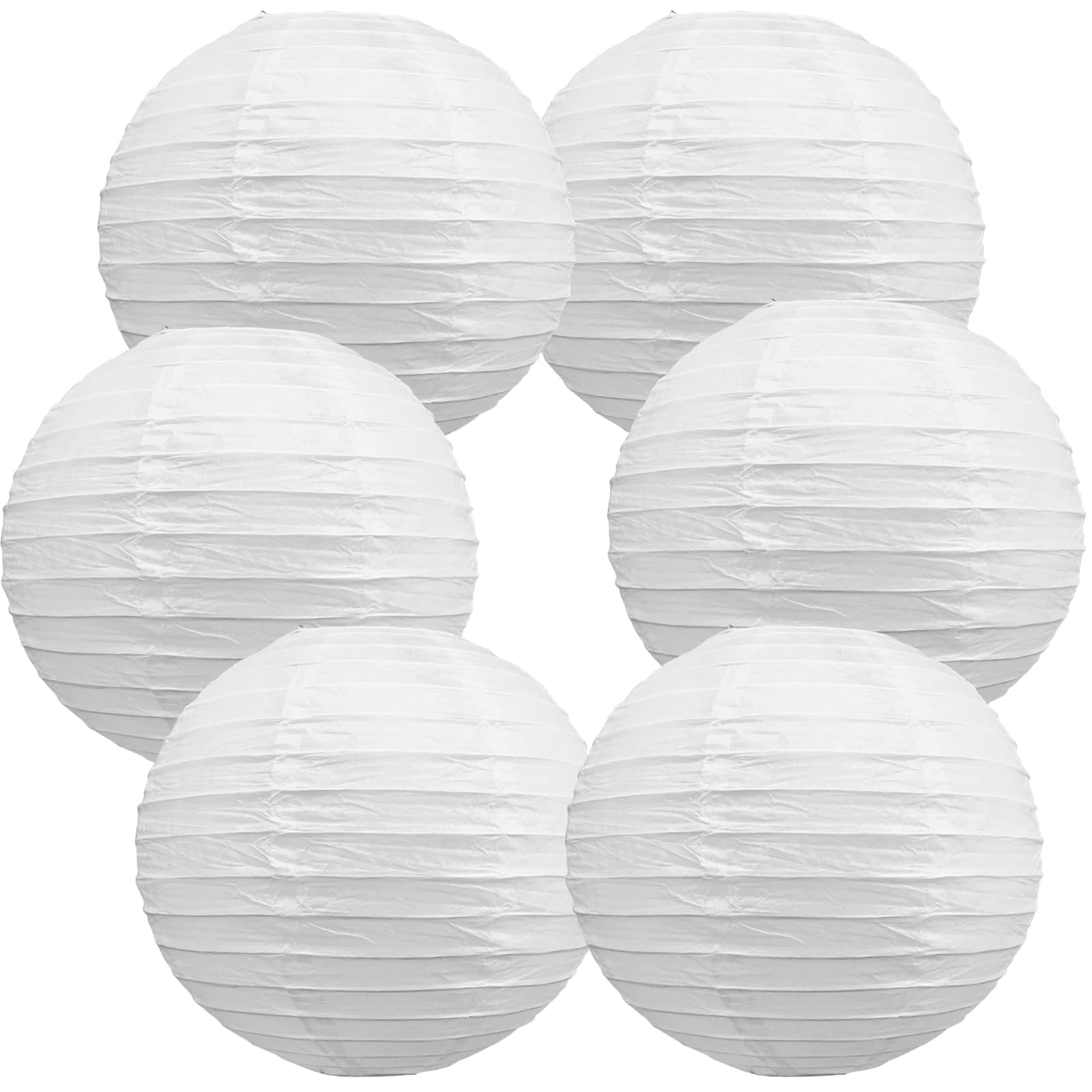 BEISHIDA 6-Inch White Paper Lanterns Decorative Chinese/Japanese Hanging Round Paper Lanterns Lamp for Birthday, Wedding, Christ