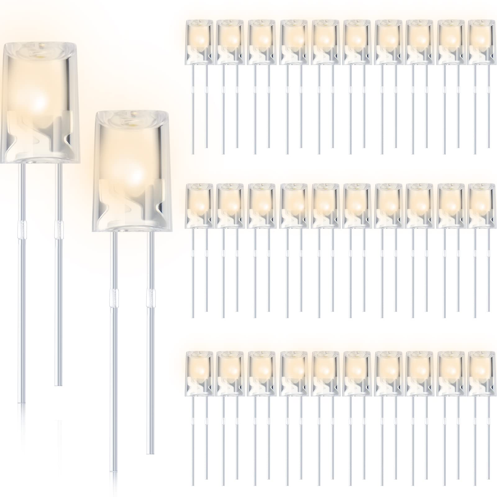 Mudder 120 Pcs Valentine LED 5mm String Light Replacement Bulb Energy Efficient Christmas LED Wire Light Set Connectable Home De