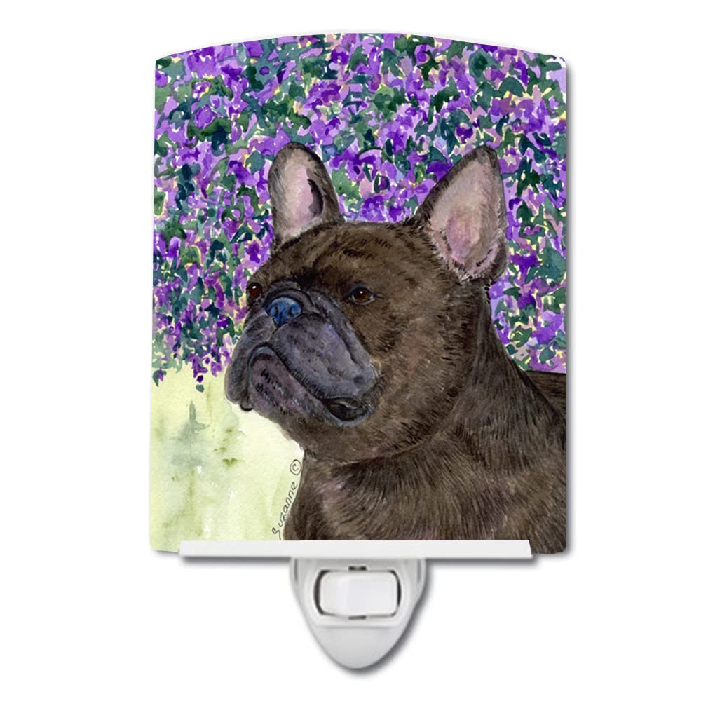 Caroline'S Treasures Ss8676Cnl French Bulldog Ceramic Night Light Compact, Ul-Certified, Ideal For Bedroom, Bathroom, Nursery, Hallway, Kitchen, 6X4X3, Multicolor