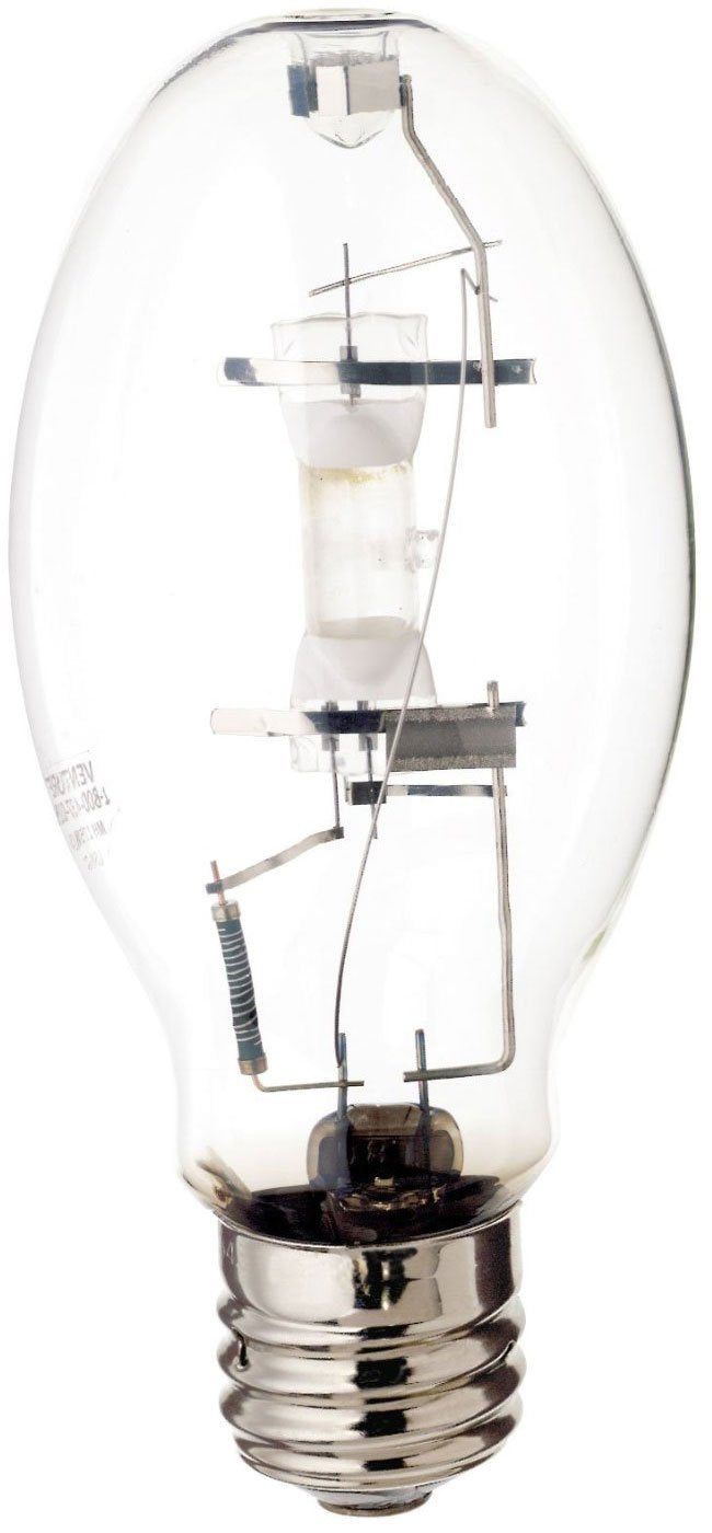 Satco Metal Halide Lamp S5834, 150W, 4200K, Clear Universal Mount, Mogul Base ED28