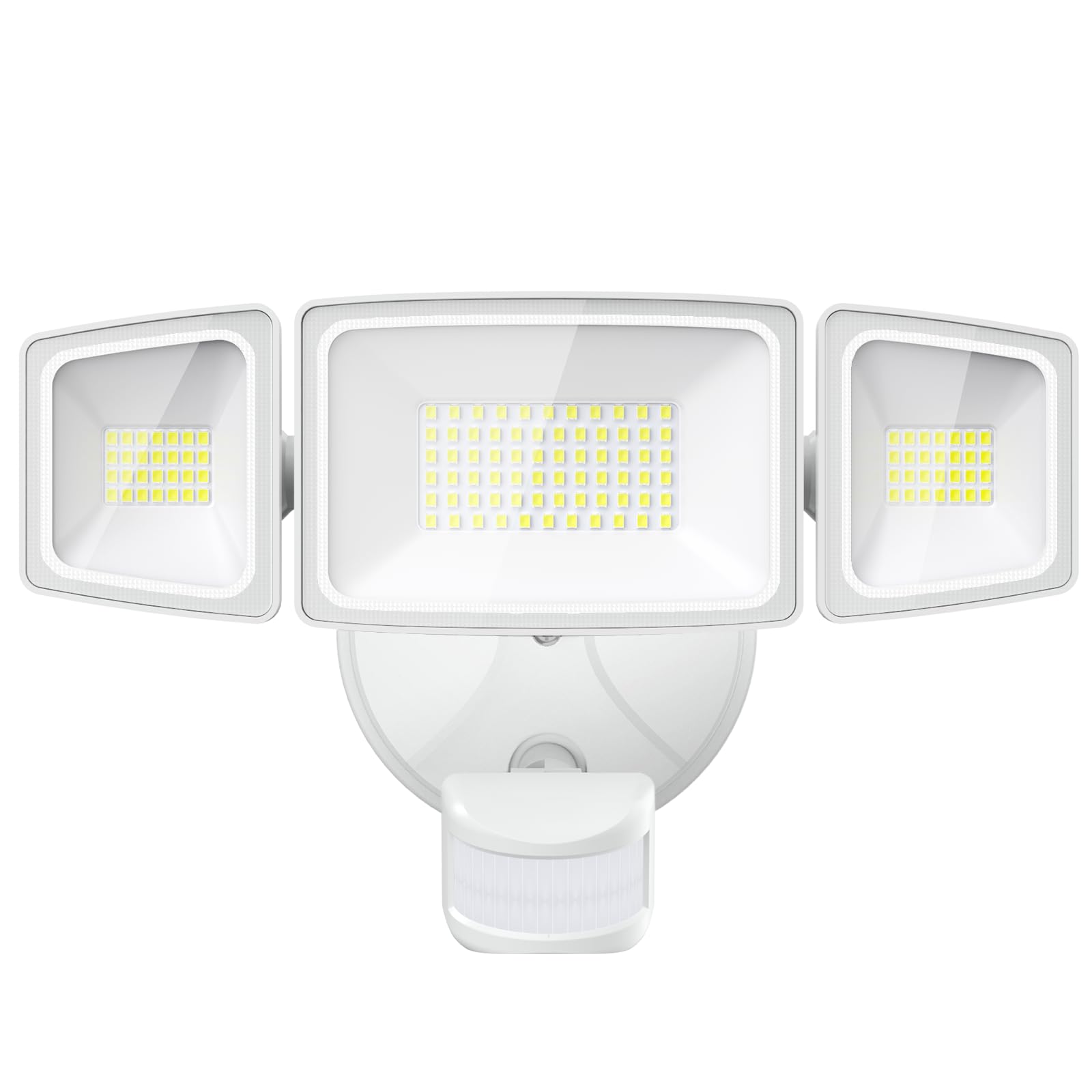 Onforu 65W Led Flood Light Motion Sensor Outdoor, 6500Lm Led Security Light With Three Head, Ip65 Waterproof Led Exterior Floodl