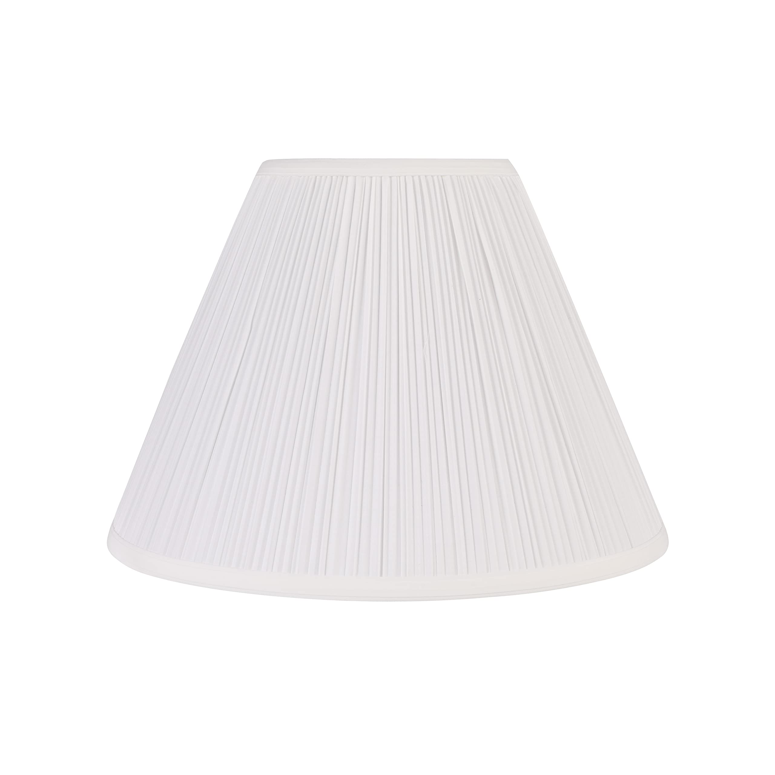 Aspen Creative 33140, Mushroom Pleated Traditional Spider Lamp Shade, White, 6-1/2&quot; Top x 15&quot; Bottom x 11&quot; Slant