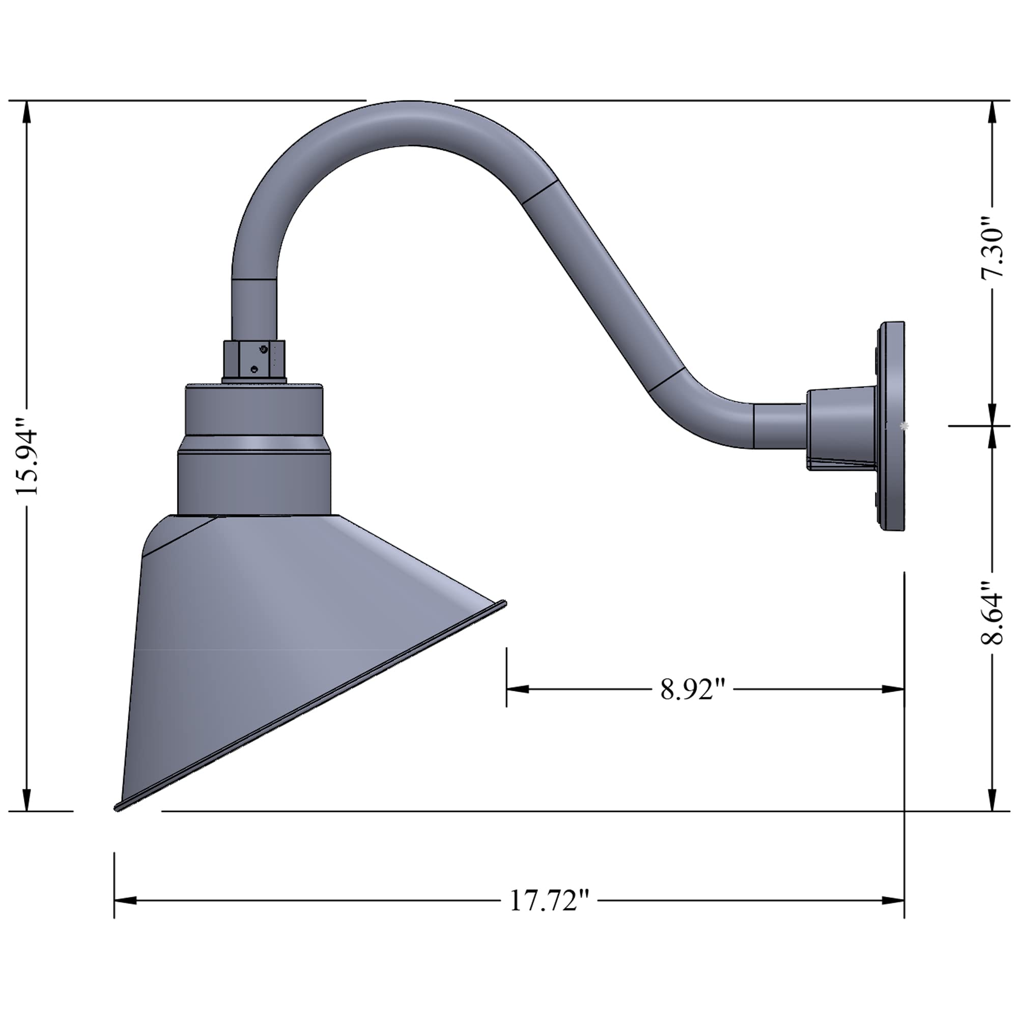 HTM LIGHTING SOLUTIONS Gooseneck Sign Light Fixture 10in Satin Black UL Listed 14.5in Extension Arm Model SAS10-BK-SGN15-BK-9WA195