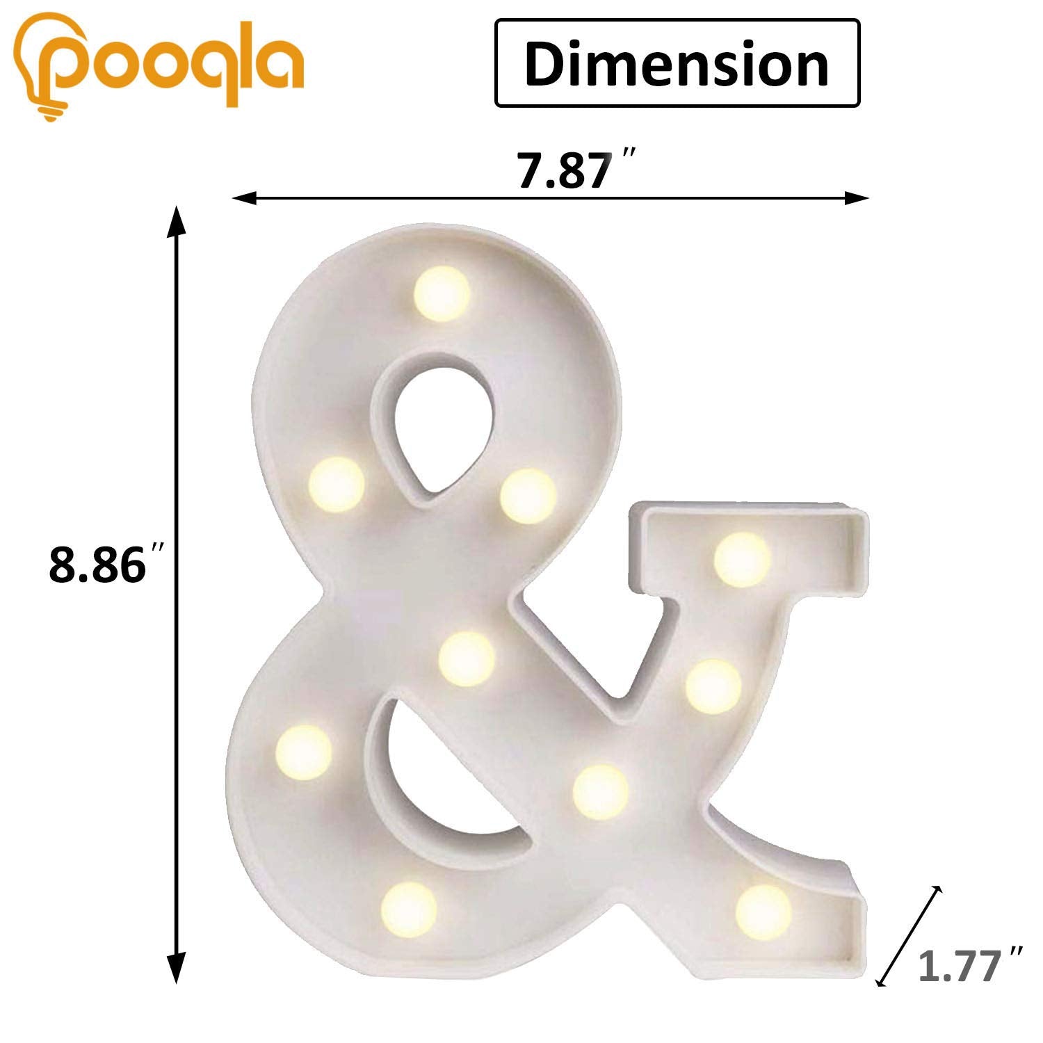 Ampersand Symbol Marquee Letter Lights Alphabet Light Up Sign For Wedding Home Party Bar Decoration &