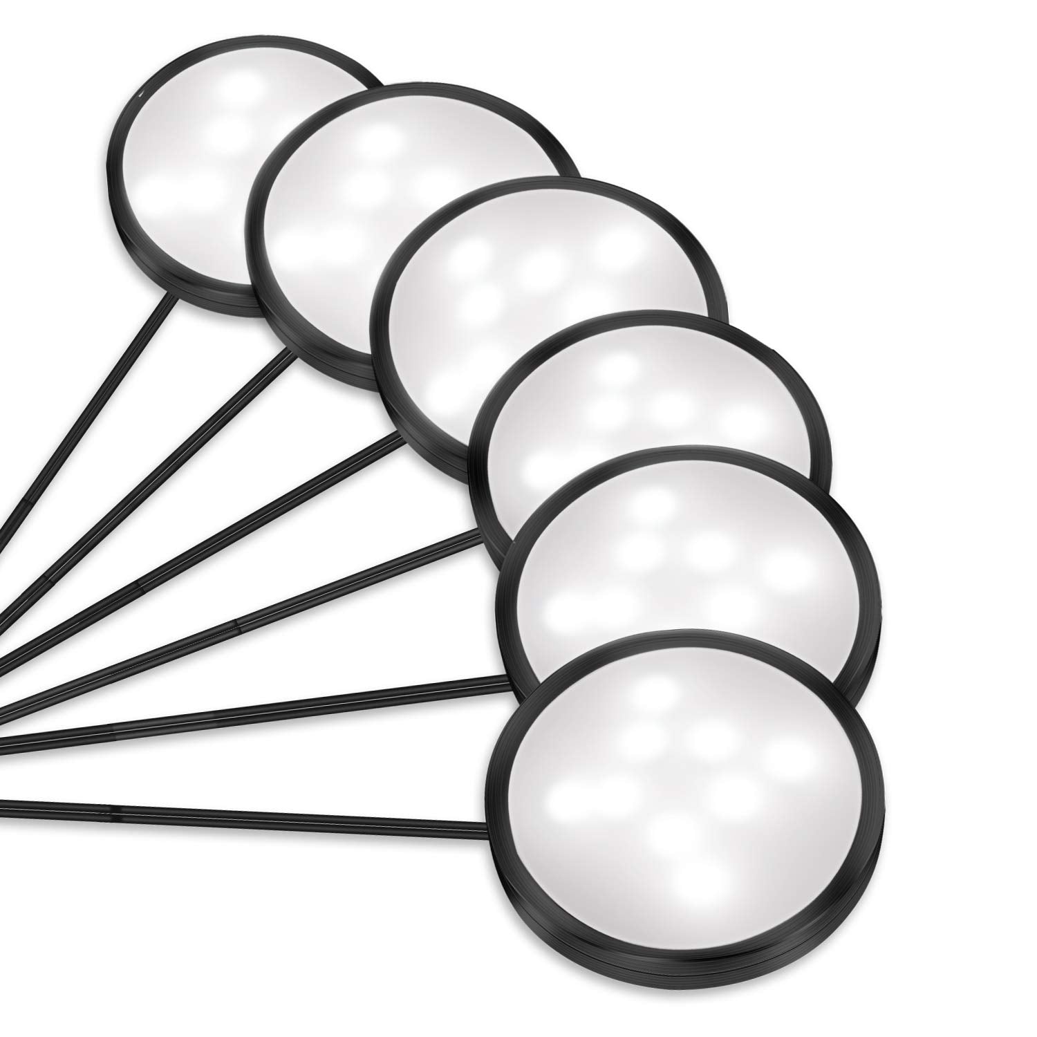 YGS-Tech LED Under Cabinet Lighting Kit, 1020 Lumens, 5000K Daylight White, Aluminum, 6 Pack, Black Trim
