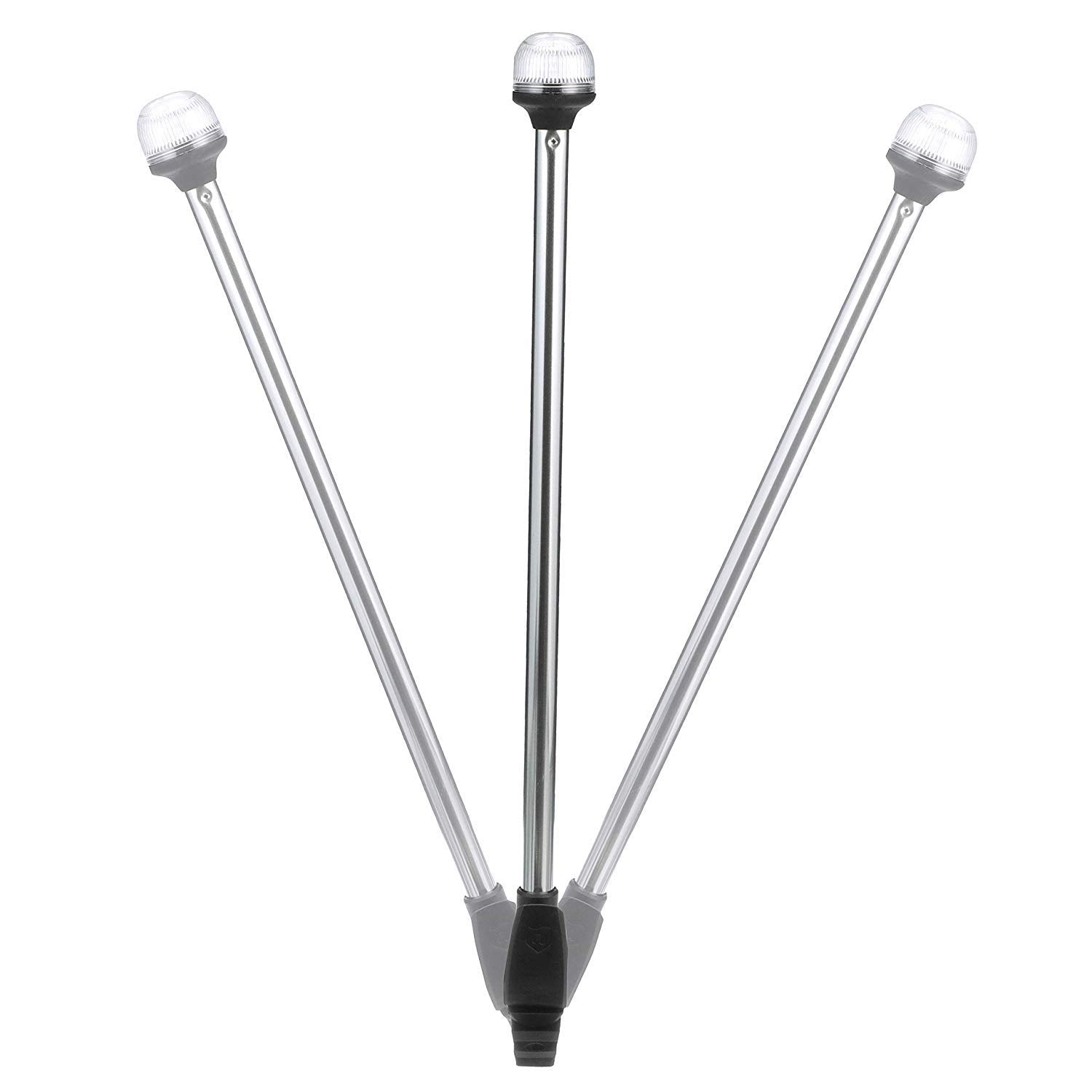 Attwood 5350-Pa12-7 Folding All-Round 12-Inch Marine Boat Incandescent Pole Light, Silver, One Size