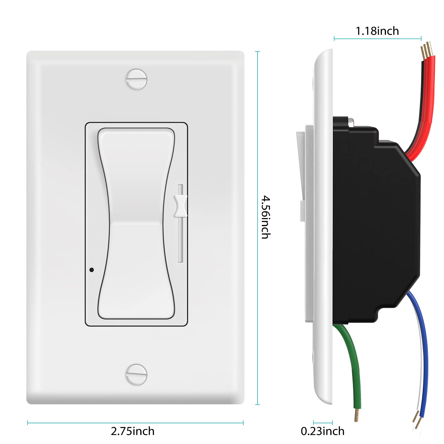 Allsmartlife 0-10V Dimmer Switch, 600W Max, Etl Listed, 3-Way/Single Pole