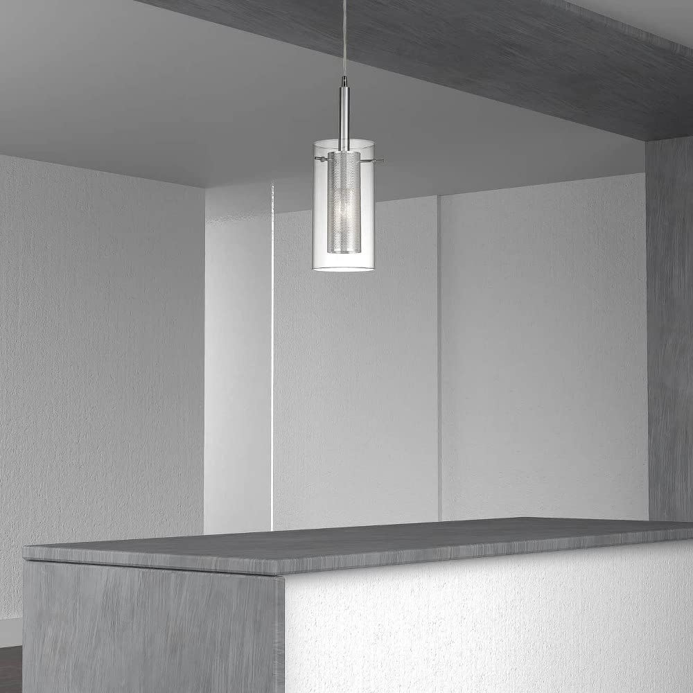 Dainolite 1Lt Metal And Glass Pendant