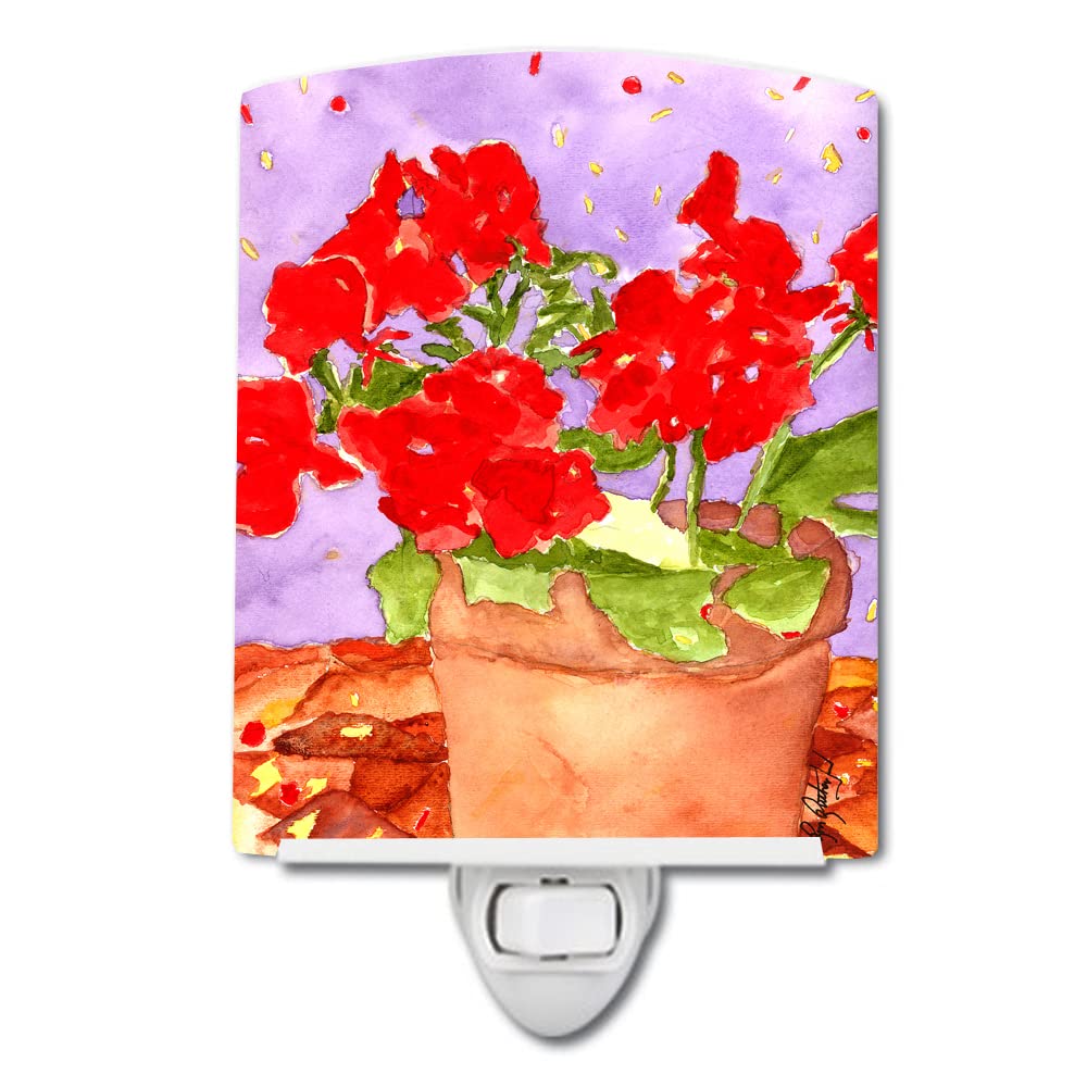 Carolines Treasures Ceramic Night Light, Flower - Geranium, UL-Certified, 6x4x3, Multicolor, Model RDR2004CNL