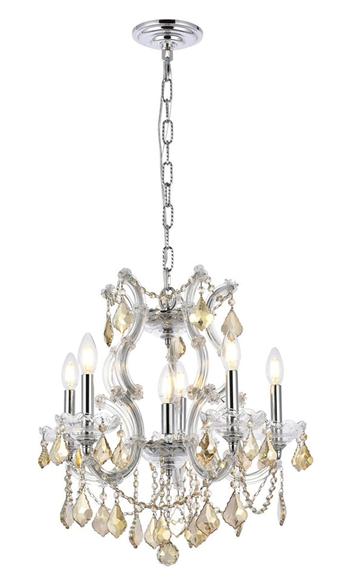 Elegant Lighting 2800D20c-gT-Rc 20 Dia x 25 H in Maria Theresa collection Hanging Fixture - Royal cut- chrome Finish