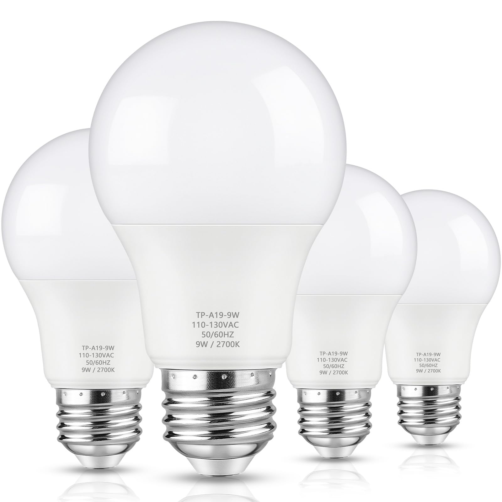 Maylaywood A19 Led Light Bulbs, 60 Watt Equivalent, 2700K Warm White, 850Lm, Non-Dimmable, E26 Base, 9W Bright White Led Bulb, 4