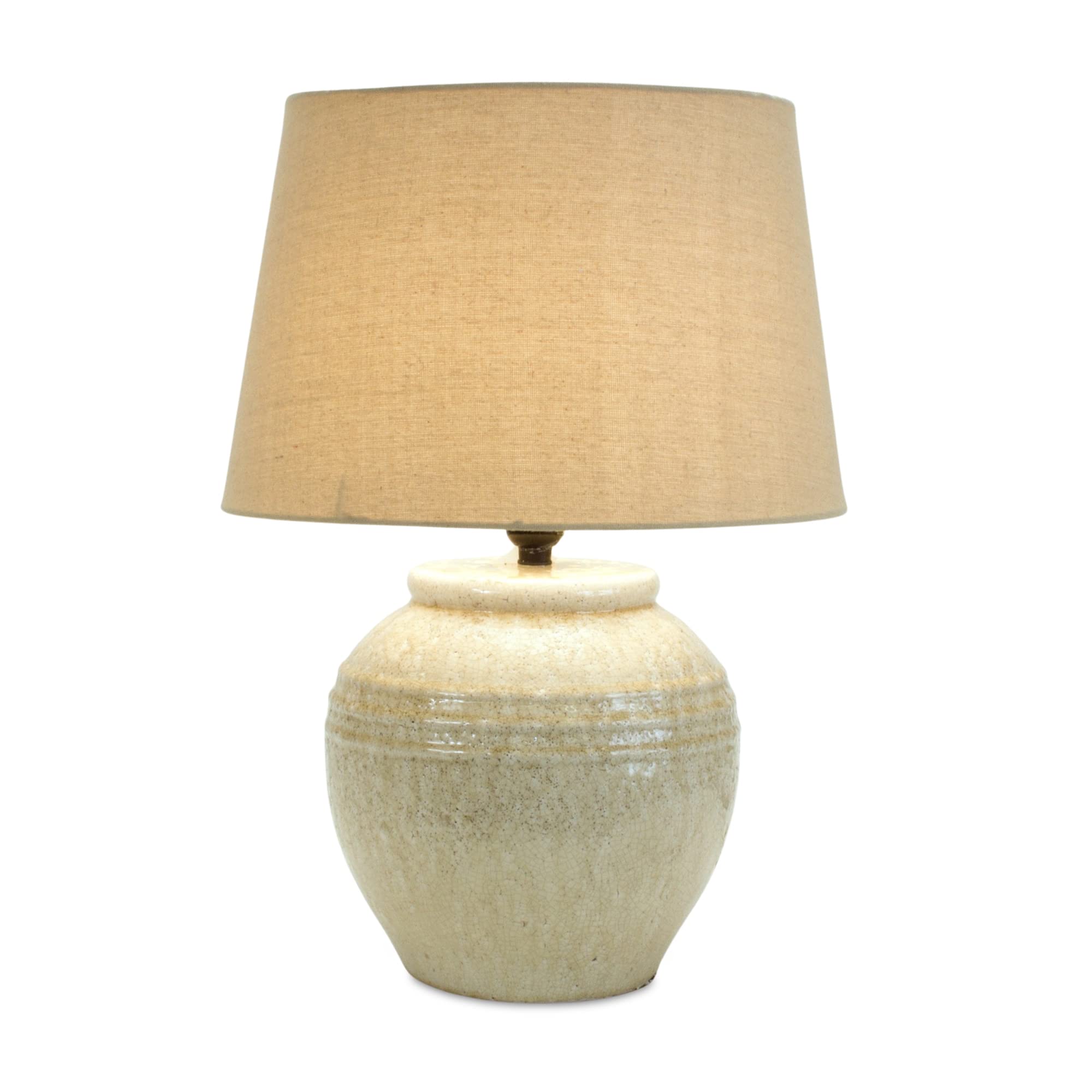 Melrose Terra Cotta and Linen Table Lamp with White Finish 85932DS