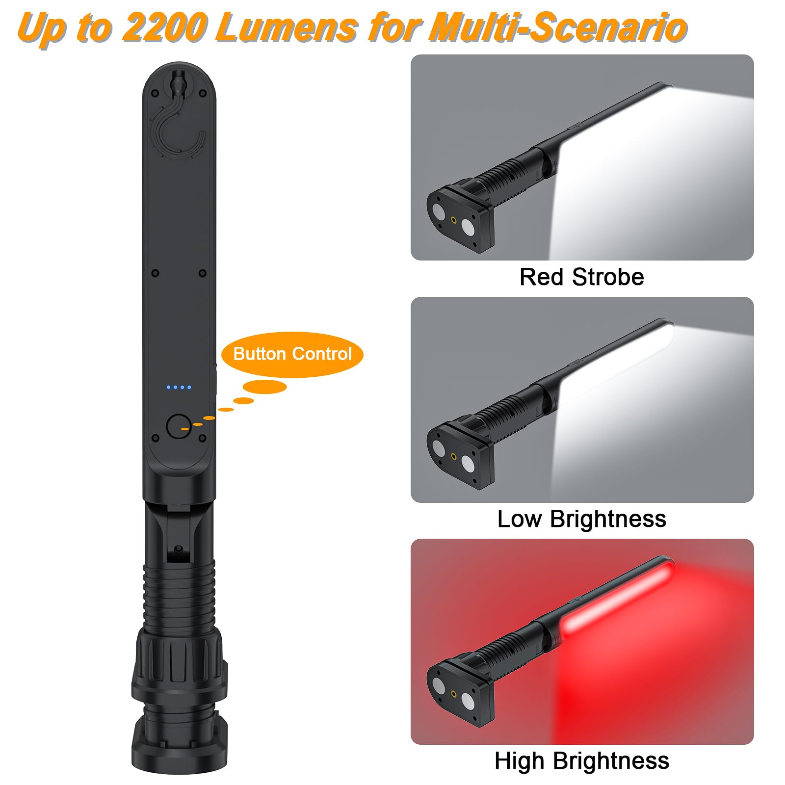 Godenba Rechargeable Mechanic Work Light, Portable Magnetic Led Bar With 1200Lm Bright Led/2200Mah Battery, Underhood Light For