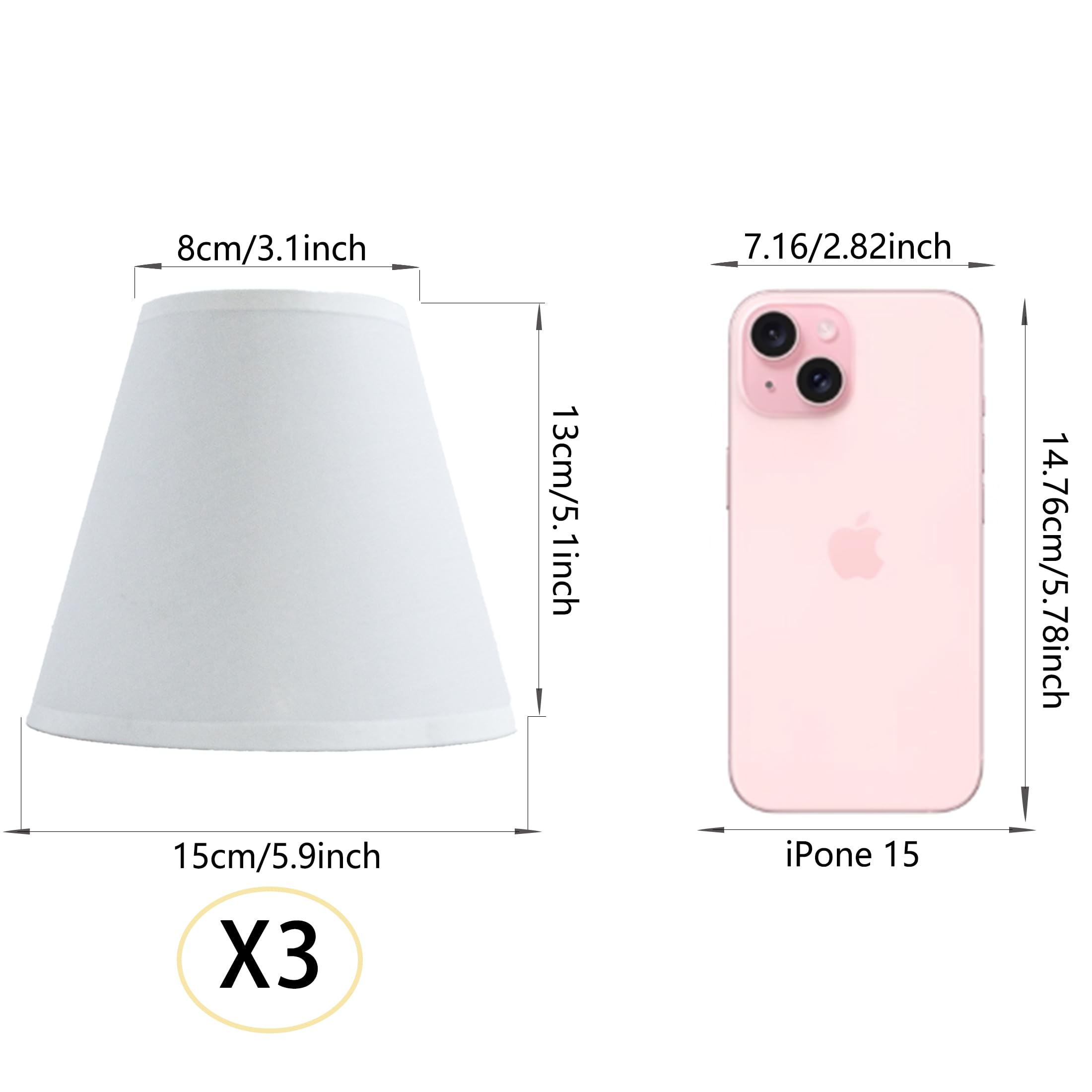 TaMTYH small lamp shade chandelier shades set of 3,Fabric Lampshade for Wall Lamp,chandelier shades,small tadle lamps,For Cuttin