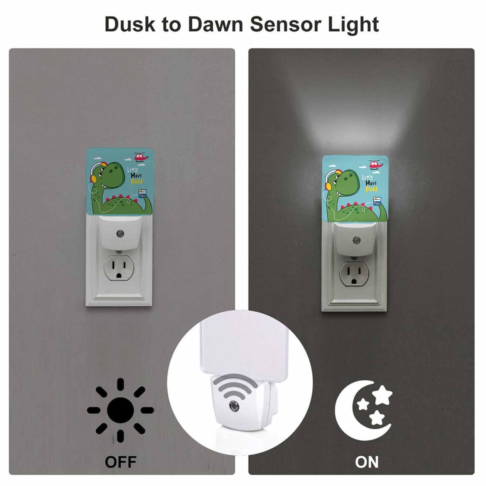 Led Night Light,Dinosaur Listen Music Funny Animal Cartoon Led Night Light Plug Into Wall With Dusk To Dawn Light Sensor Energy