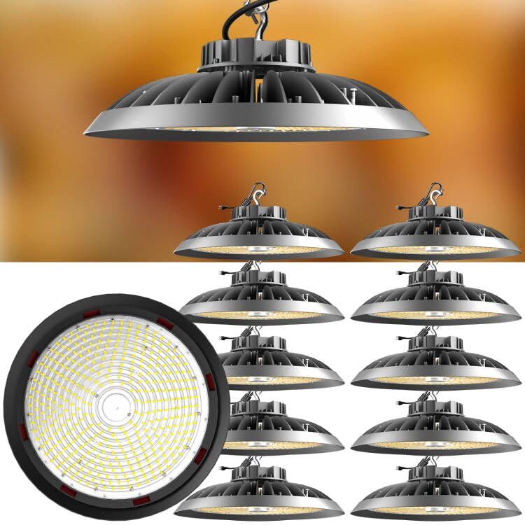 Lightdot 250W (260x1W) LED High Bay Lights 37500lm UFO High Bay LED Shop Lights with US Plug, AC100-277V 5000K Commercial Wareho