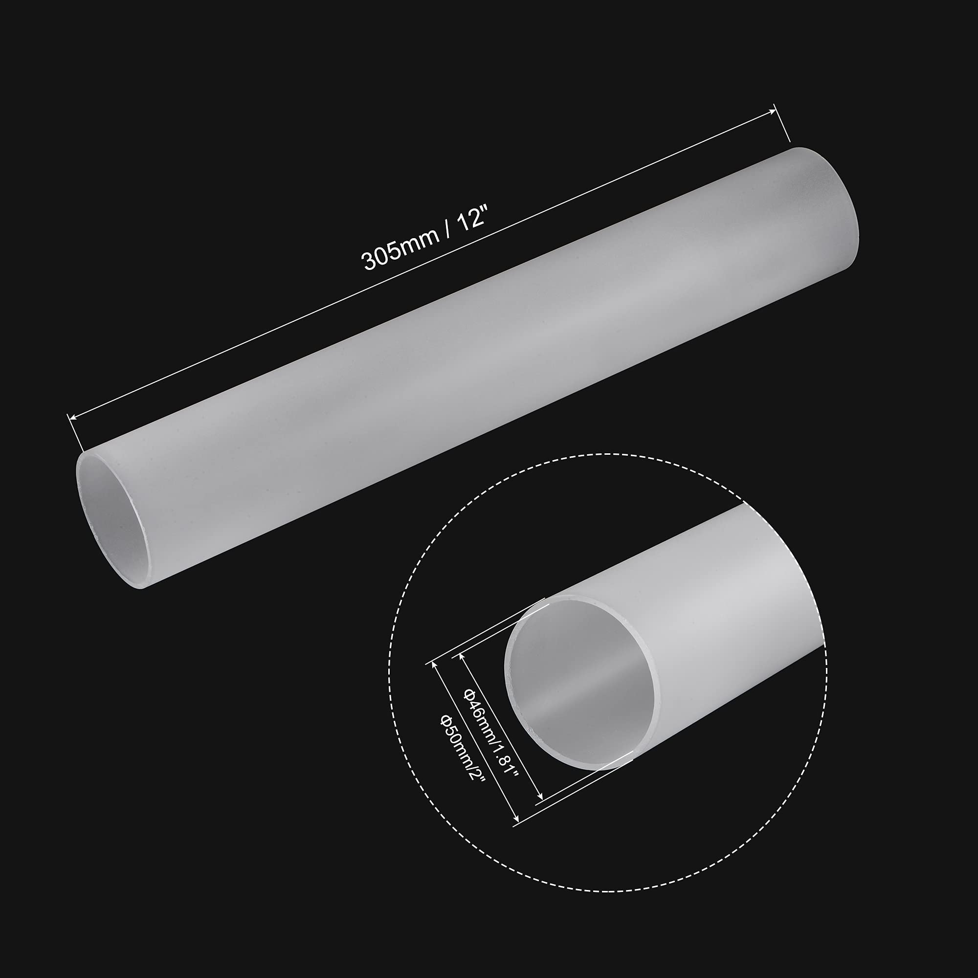 Meccanixity Clear Frosted Acrylic Lamp Shade 46Mmx50Mm 305Mm(12'') For Lampshade, Lighting