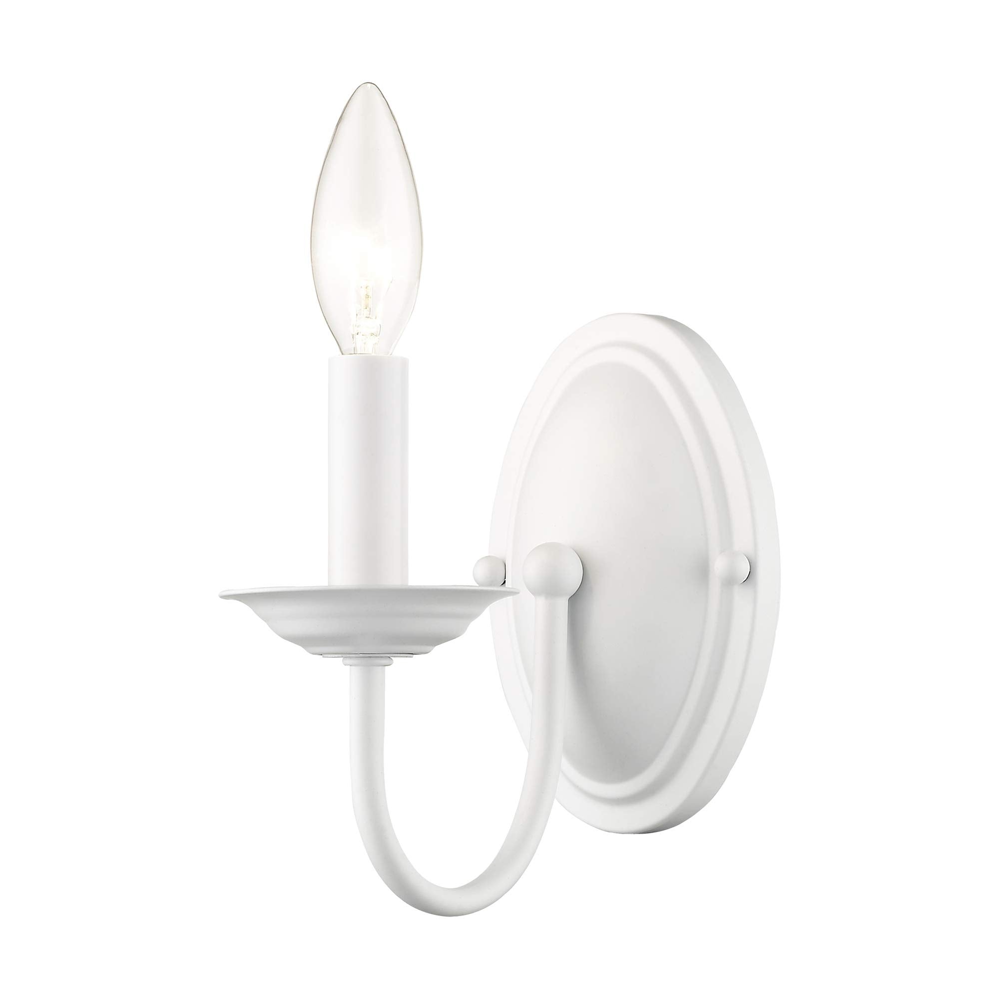 Livex Lighting Williamsburg 1-Light Wall Sconce, White, 4.25inW x 7inH, Model 4151-03