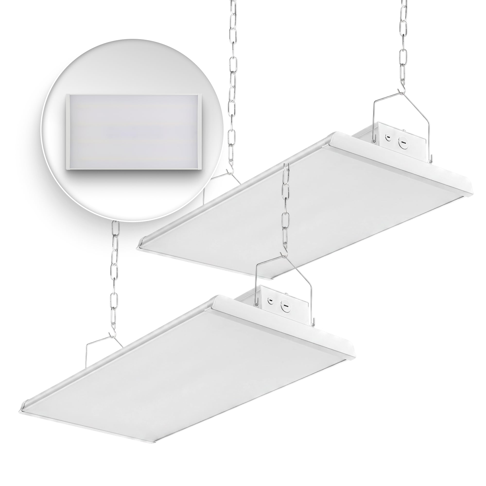 Konlite 2 Pack 2 FT Linear LED High Bay Light 165W 22400 Lumens - 100-277V - 5000K - 1-10V Dimming - DLC and UL Listed