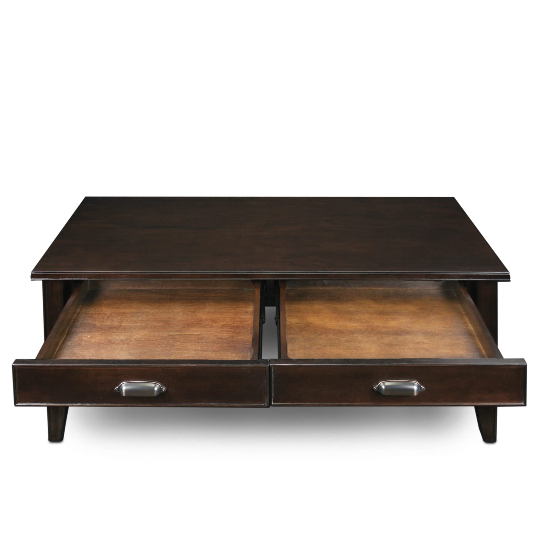Leick Home 10504 Laurent Two Drawer Coffee Table With Shelf, Chocolate Cherry