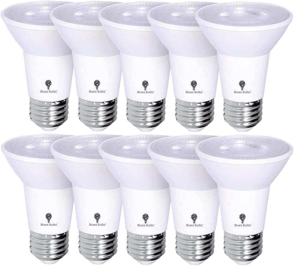 10 Pack Par20 Outdoor Led Flood Light Bulb 8W 75 Watt Equivalent 500 Lumens Dimmable Waterproof E26 4000K Cool White Led Flood L