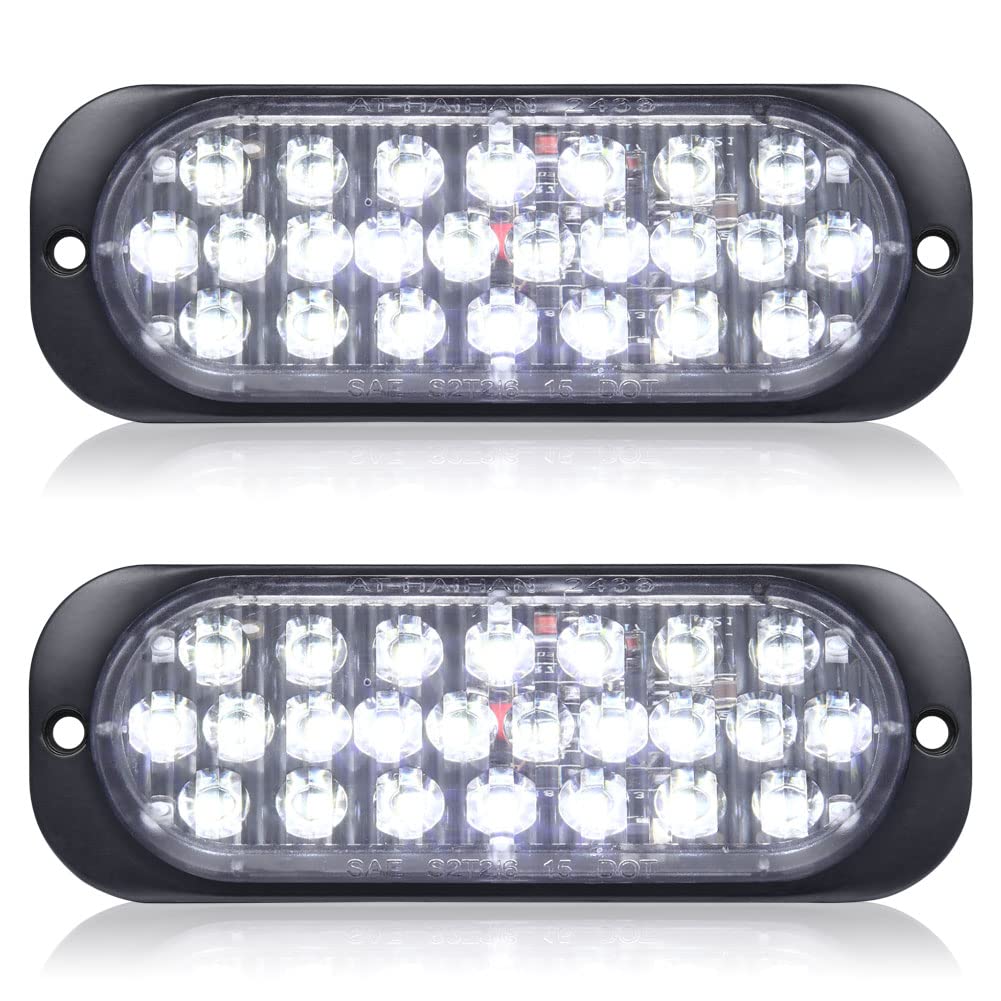 At-Haihan Pack Of 2 Aluminum Housing 24 White Led Trailer Stop Brake Turn Tail Lights, Dot Compliant Waterproof Surface Mount Li