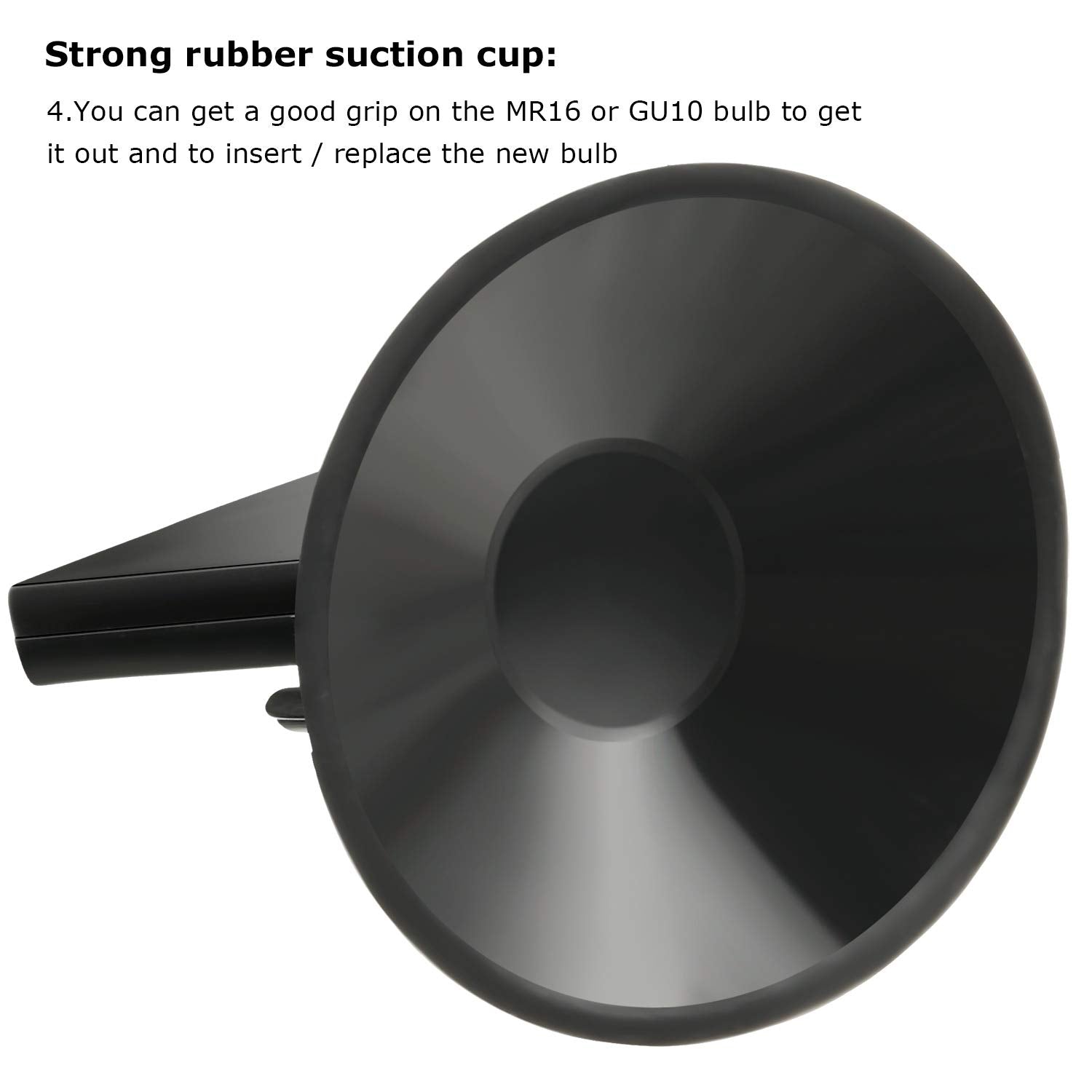 Mudder Light Bulb Suction Cup Removal Tool, Rubber, 3 Count, Black