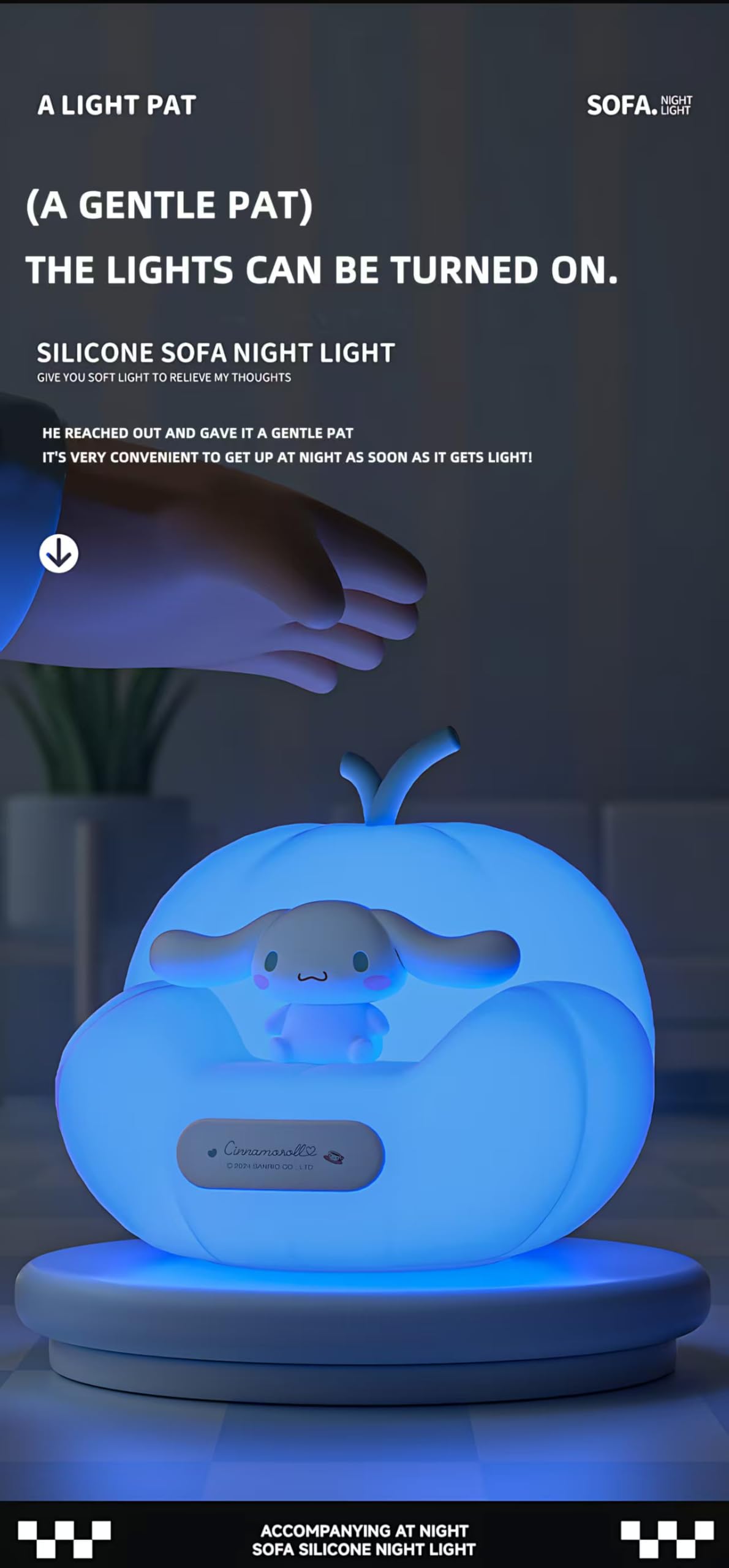 Leuaxmy Cute Kuromi Night Light  Cartoon Dimmable Sili Cone Children S Night Light  Long Battery Life  Rechargeable Kuromi Light  Toddler Night Light  Gift For Boys And Girls (Purple Kuruo)