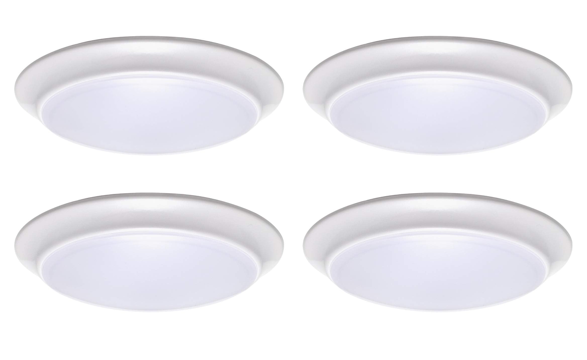 LIT-PaTH LED Flush Mount Ceiling Light, Dimmable 11.5W 900 Lumen, 7 Inch, Aluminum, 3000K, 4-Pack, Model Y