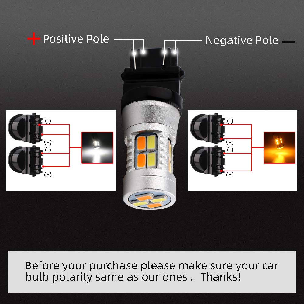 Grandview 3157 Amber/White Switchback LED Light Bulbs 12V 2-Pack