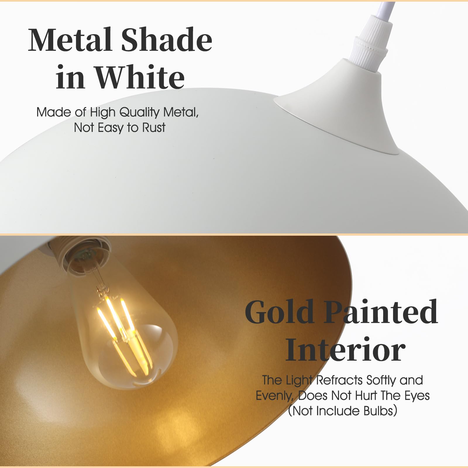 Pindodo White Pendant Light 2 Pack  11.8 Farmhouse Pendant Lights Adjustable Height  Modern Pendant Lighting For Kitchen Island Dining Room Bedroom