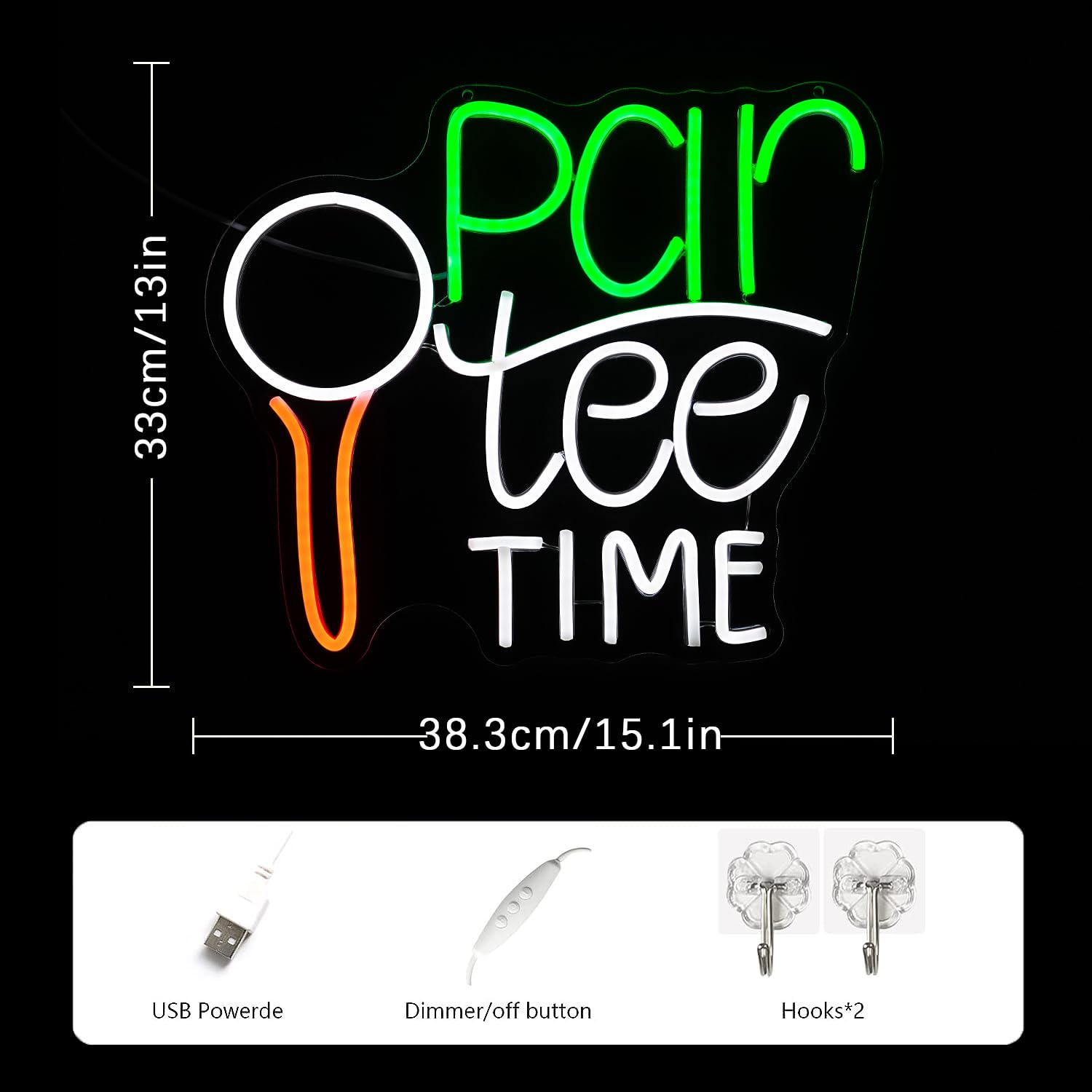 LMSIGNLY Golf Neon Sign - LED Wall Decor, Green & White, Plastic, Ideal for Golf Clubs and Sports Rooms