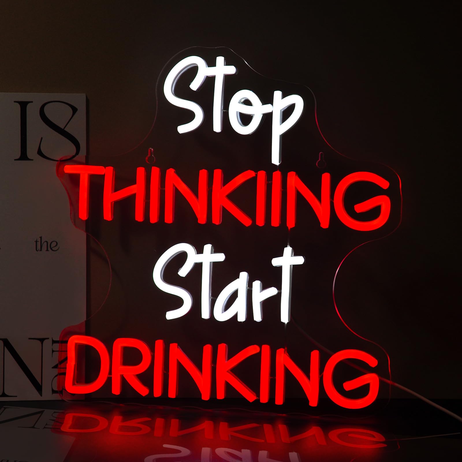 Ebdobgbs Stop Thinking Neon Sign Led Neon Lights Neon Signs For Wall Decor Light Up Sign For Birthday Party Club Gift