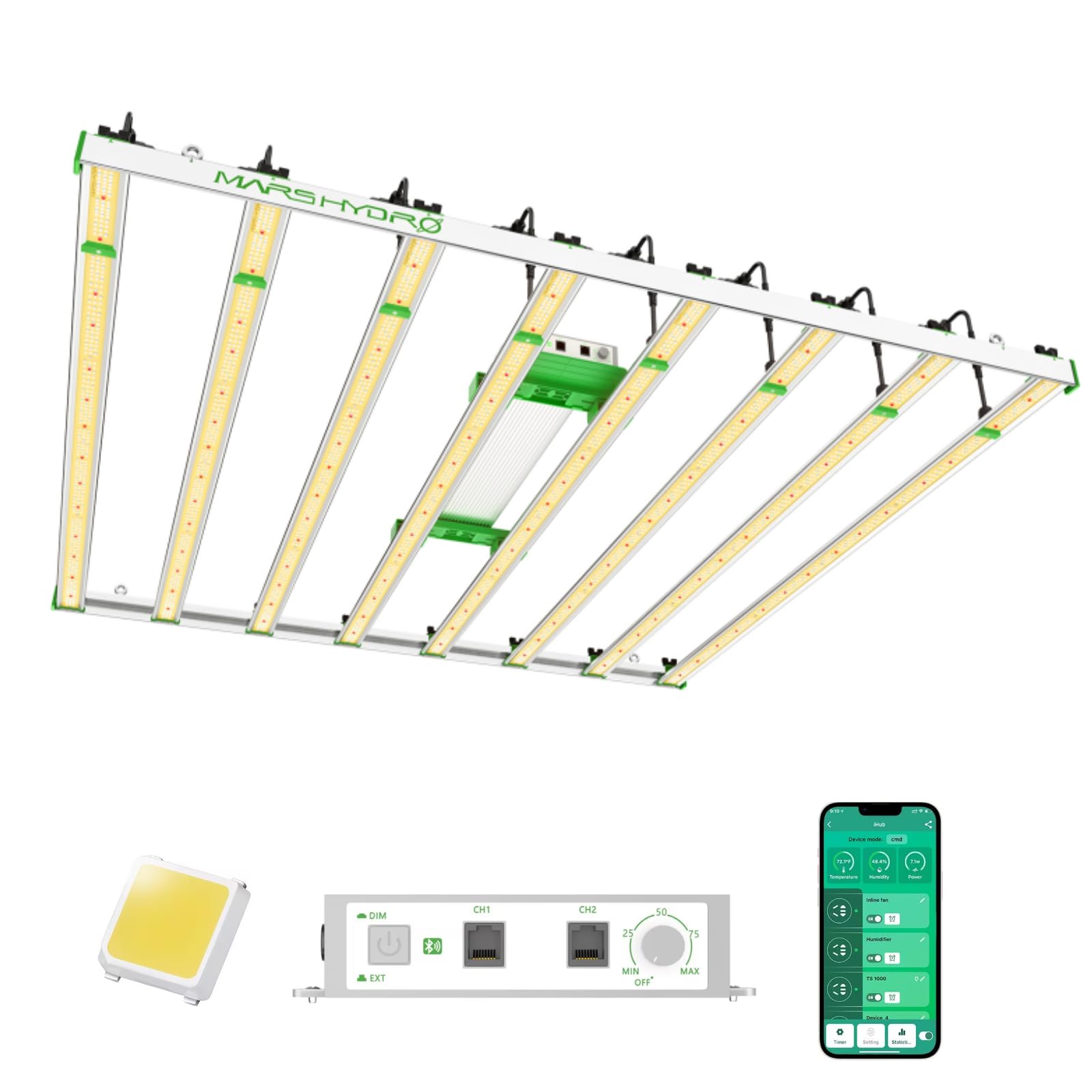Mars Hydro Smart Fc8000 800W, Samsung Lm301B Led Grow Light 5X5 Ft, 2968Pcs Diodes, With Smart Control Function, Commercial Full Spectrum Foldable Dimmable Daisy Chain Grow Lamp For Indoor Plants