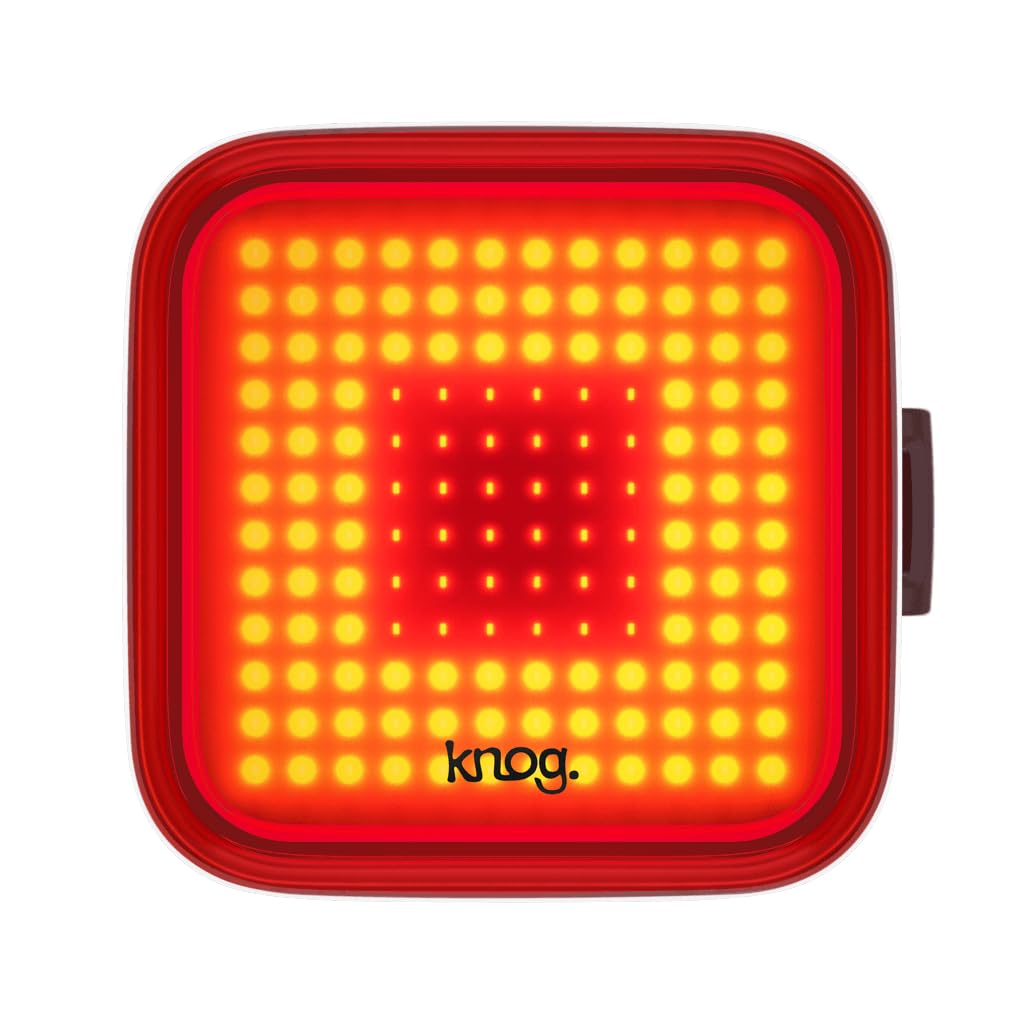 Knog Blinder Rear Bike Light - 100 Lumen Usb Rechargeable Bike Tail Light – Waterproof Rear Light, 8 Modes, Fits 22-32Mm Handlebars, 450M Visibility - Square Design