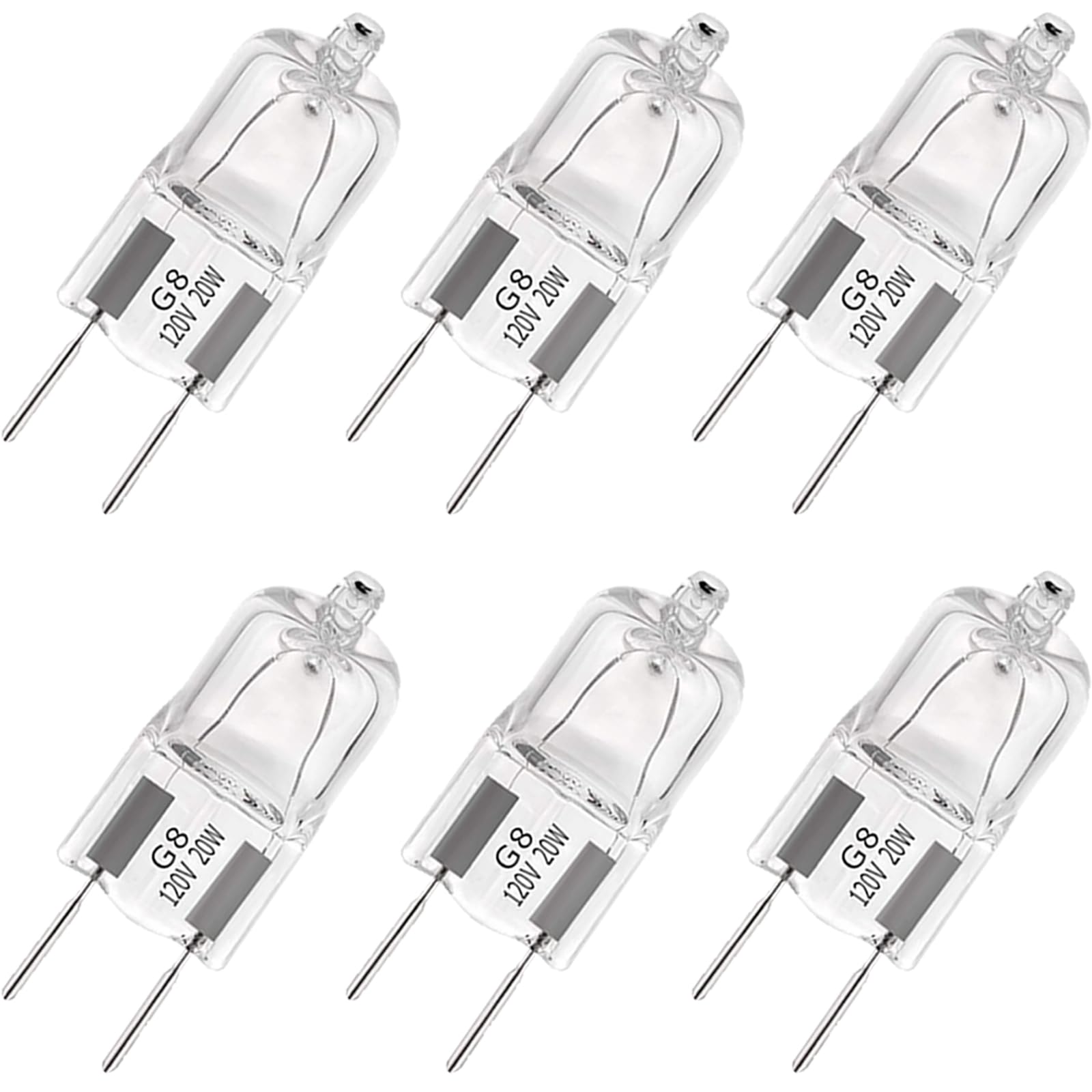 Eksave G8 Halogen Light Bulbs 20W 120V G8 Base 2Pin T4 Jcd Type 2700K For Microwave Oven Replacements,For Candle Warmer Light Bu