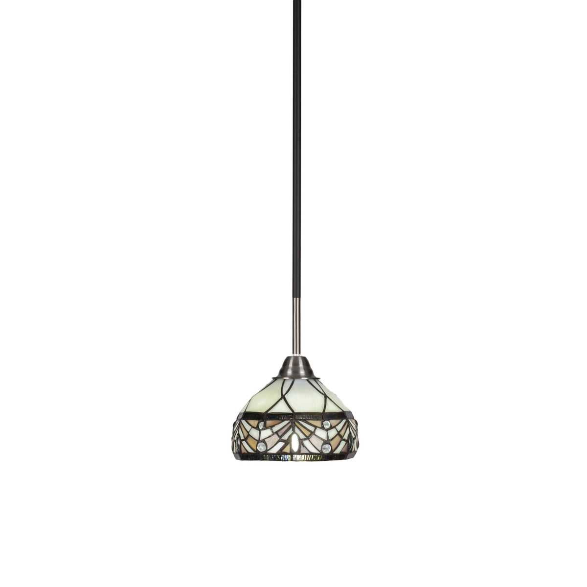 Paramount 1 Light Mini Pendant In Matte Black & Brushed Nickel (3401-Mbbn-9485)