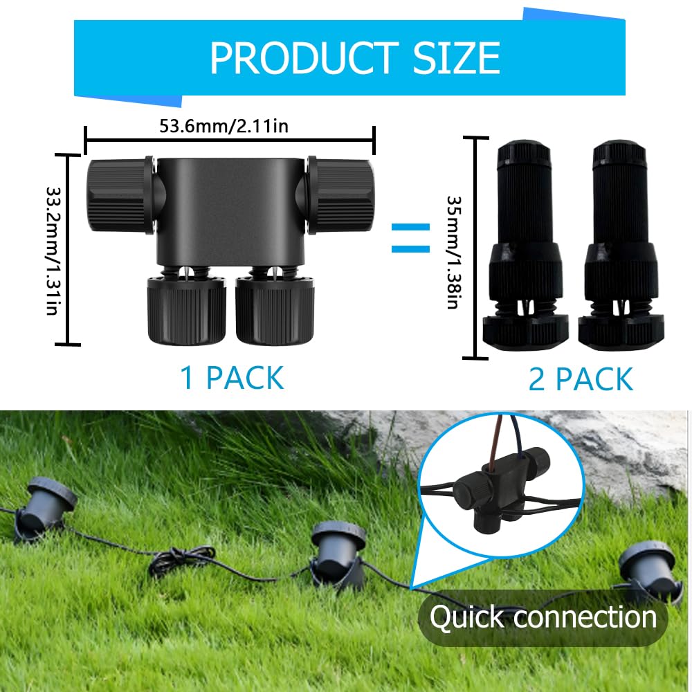 Neteha 24 Pack Low Voltage 12-18 Gauge Wire Connectors For Landscape Lighting  Pathway Lights  Outdoor Led Lights