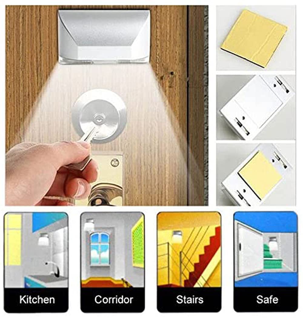 Miaoerjing Keyhole Light Lamp Battery Operated Pir Infrared Ir Wireless Auto Sensor Motion Detector Door Keyhole With 4 Led Bulb