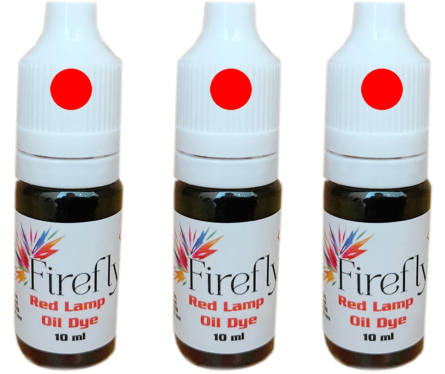 Firefly Red Colored Lamp Oil and Candle Dye 3-Pack - Use in Firefly Liquid - Smokeless, Odorless Paraffin