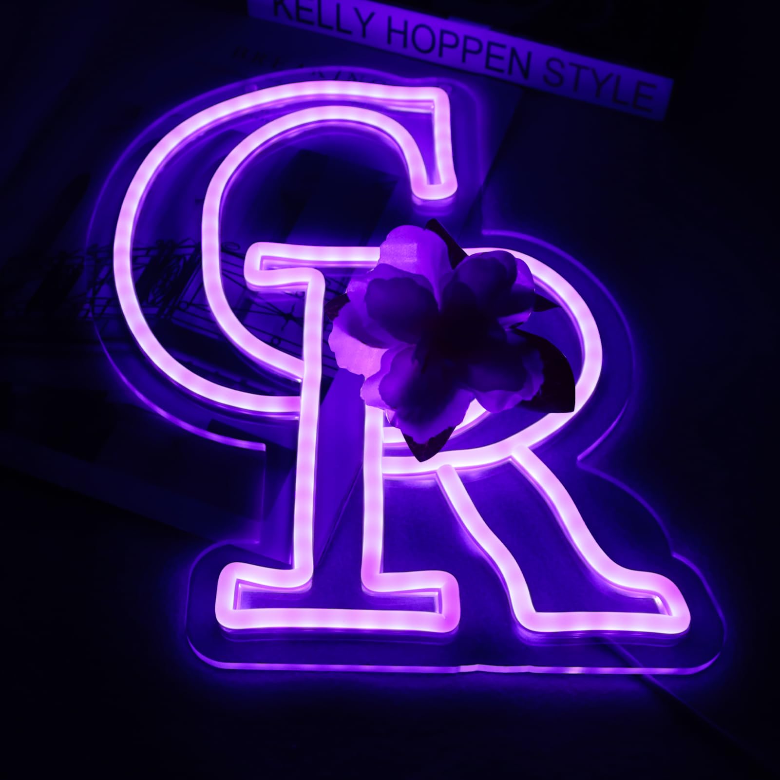 Balanar LED Neon Sign for Garage or Man Cave Decor, Baseball Team Logo, 15.7 x 12.2 Inch, Glass, B-CR