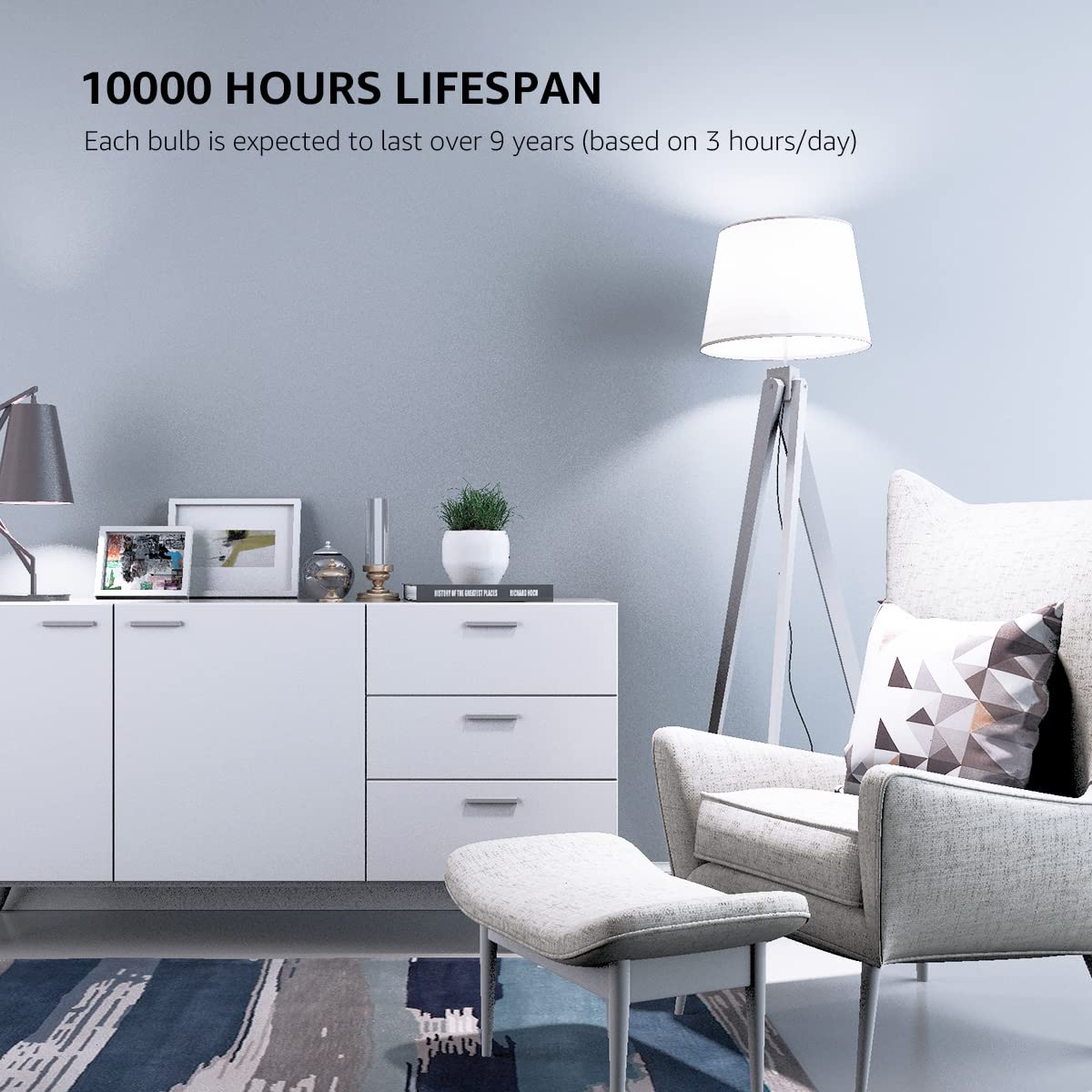 Lepro 100W Equivalent Led Light Bulbs, 14W 1500 Lumens Daylight White 5000K Non-Dimmable, A19 E26 Standard Base, 10000 Hour Lifetime, Pack Of 3