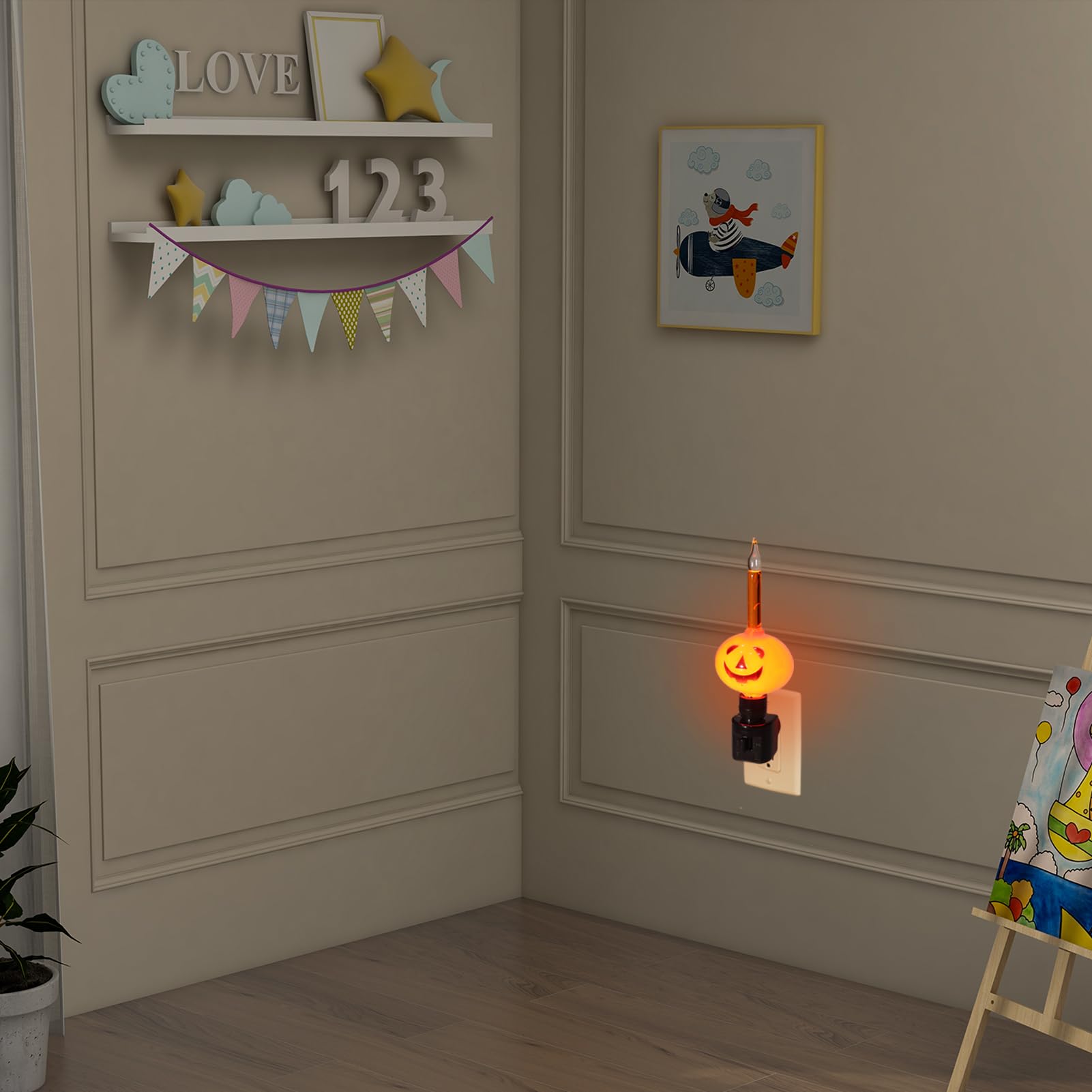 Lasumora Halloween Night Light  Bubble Night Light Plug In Led Pumpkin Jack O Lantern  Halloween Decor Indoor For Party Kids Gift With Swivel Plug  Bubbling Glitter Bulb  Orange Liquid