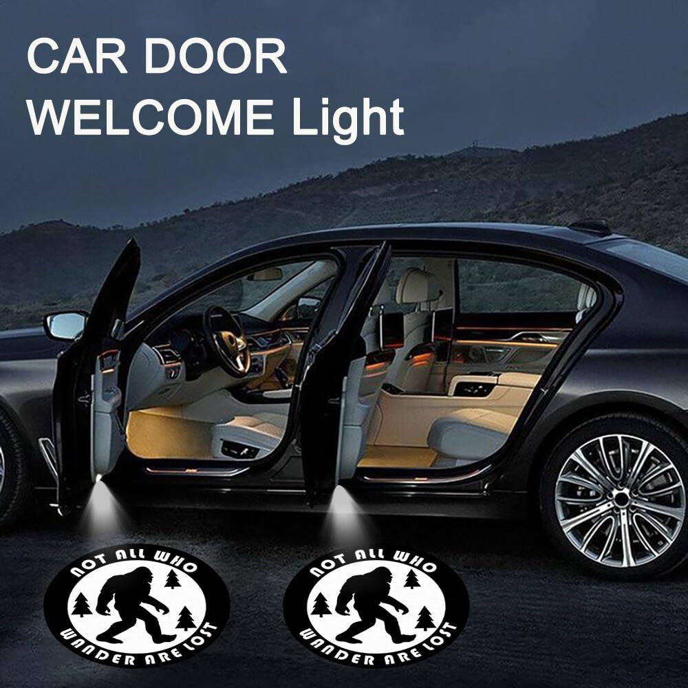 Lmzljz 2Pcs Car Door Lights Bigfoot Door Lights Logo Projector Led Shadow Welcome Lamp Big Foot Sasquatch Car Accessories Sasquatch Gifts For Men Women Suitable For All Vehicles Motorcycle Bike