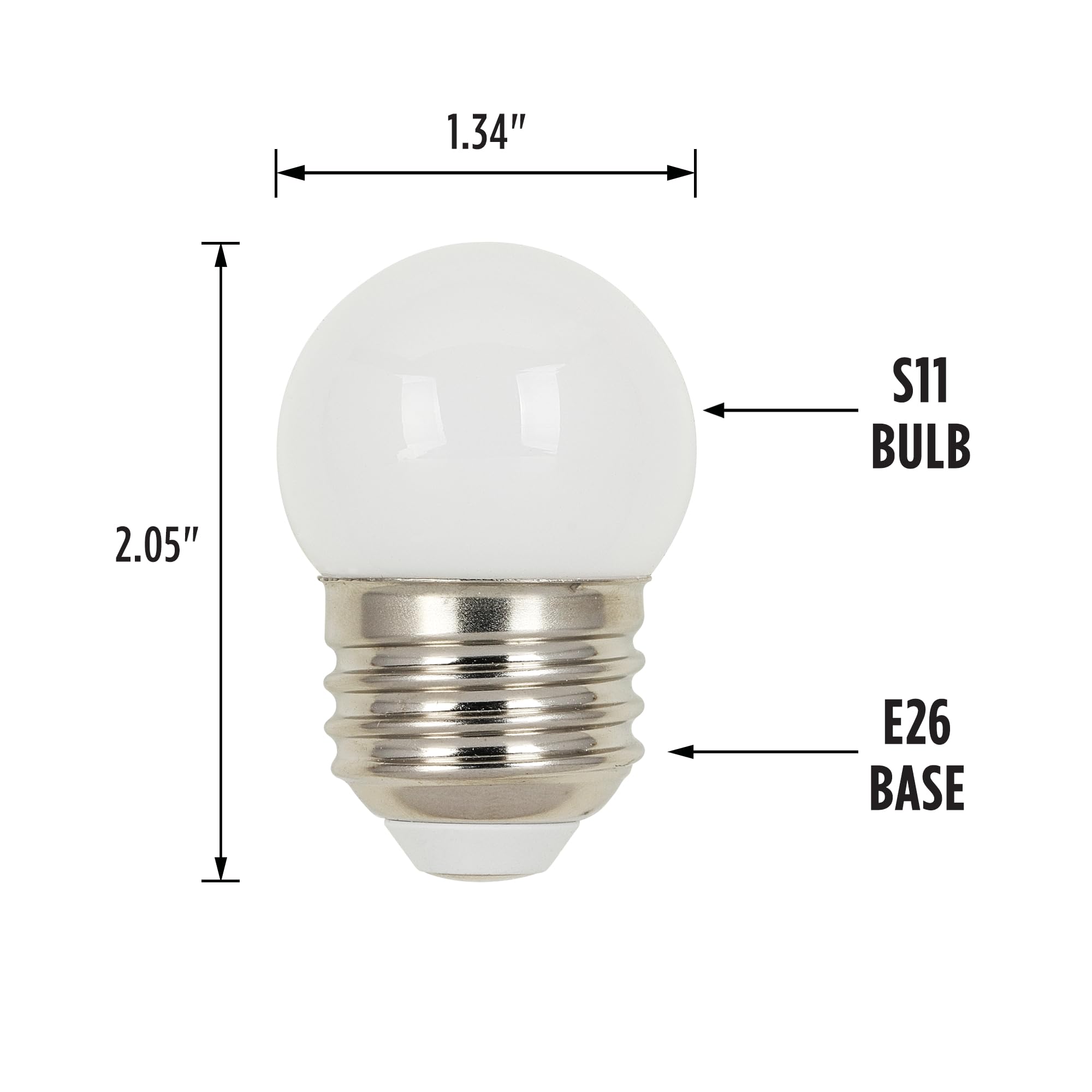 Westinghouse LED Light Bulb, 1W (10W Equivalent), S11, Medium Base, White, Model 5511200, Glass Material