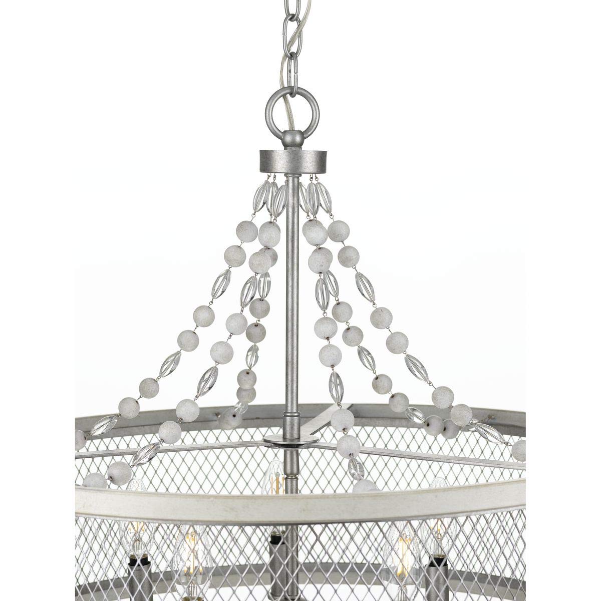 Progress Lighting Austelle 5-Light Farmhouse Chandelier, Galvanized Gray, 20"x24"x24", Alloy Steel, Model P400205-141