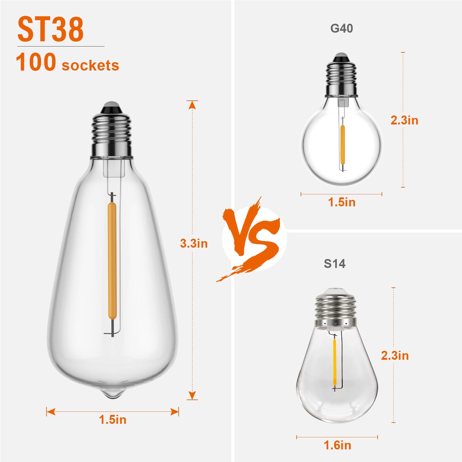 Lapitio 200Ft Outdoor String Lights With Remote, Garden Patio Decor With 2500K Warm White, 100+4 Led Edison Bulbs, Support Timer