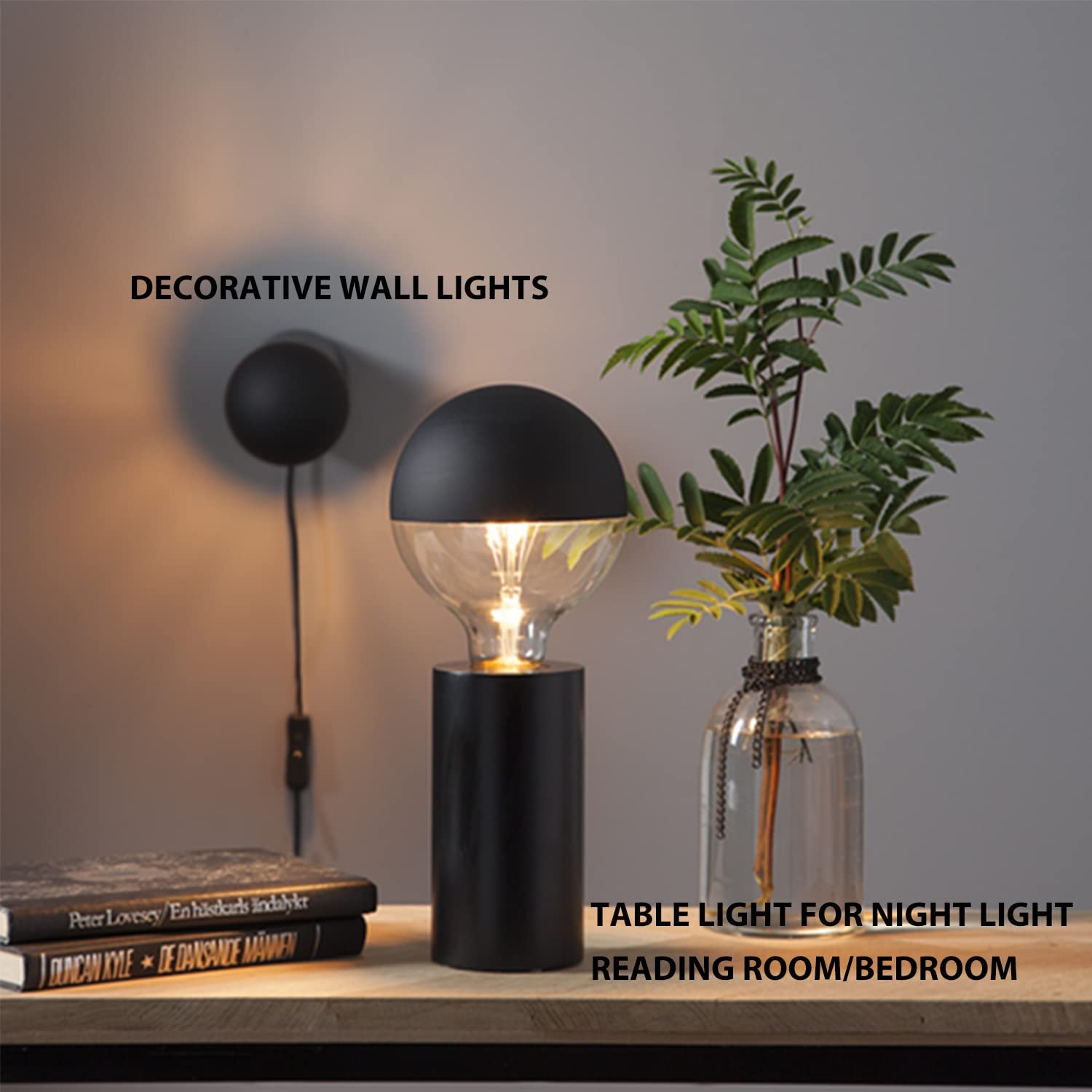 Omed Globe Light Bulbs, 4 Pcs Half Black E26 Dimmable G25/G80 Led Light Bulb 60 Watt Equivalent, 2700K Soft White Light Bulbs Fo